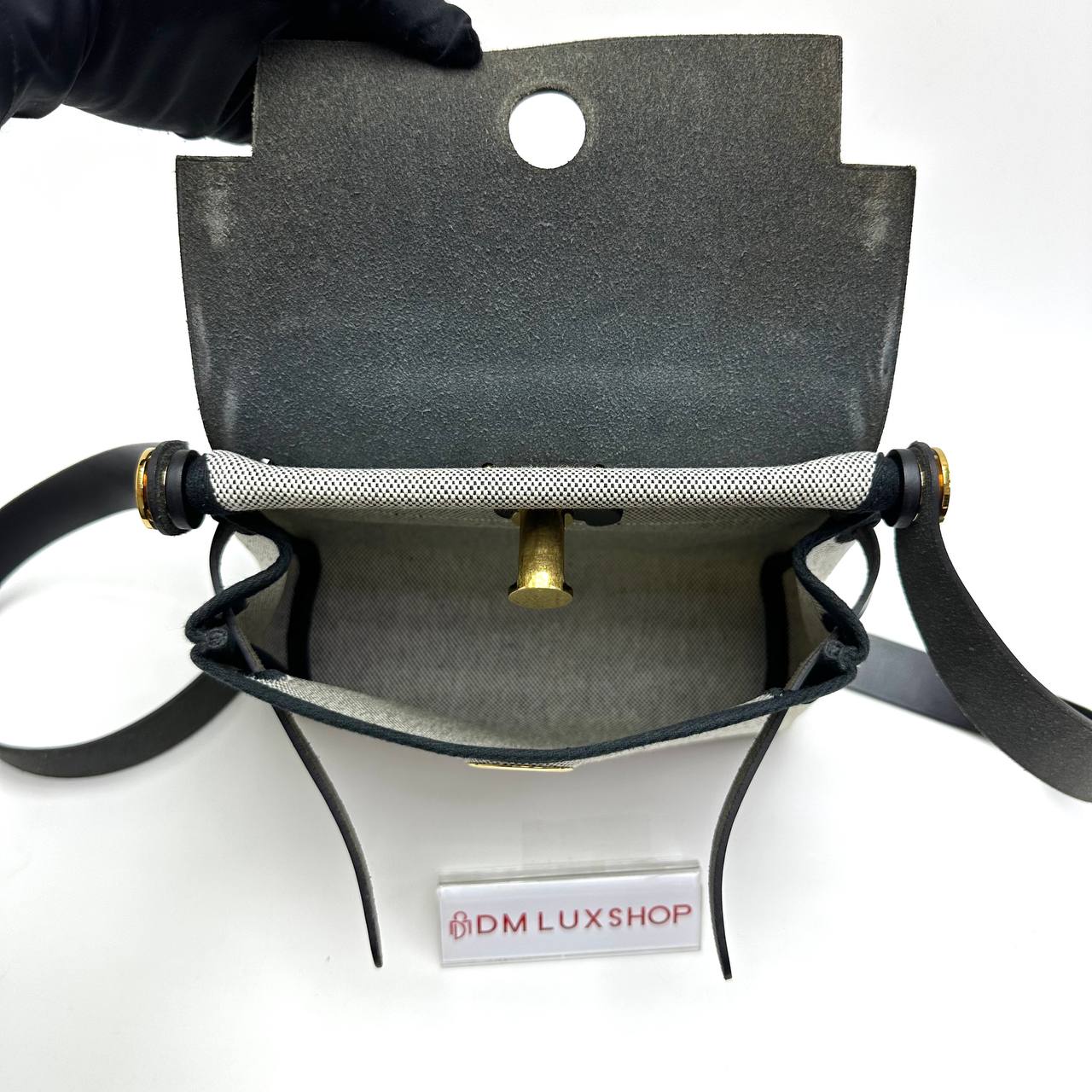Hermes Canvas Black Mini Herbag 20 GHW (Stamp W, Y: 2024)