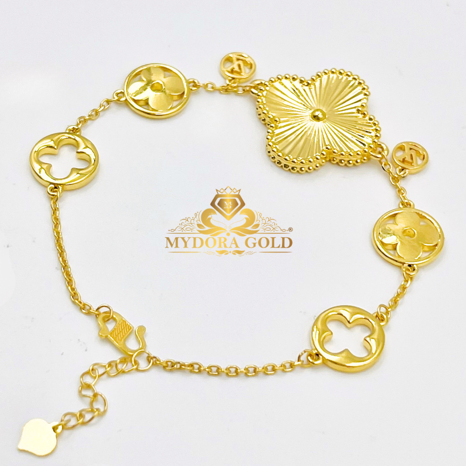 MYDORA Rantai Tangan Clover + LVie Luxury 1C l EMAS 916/22K