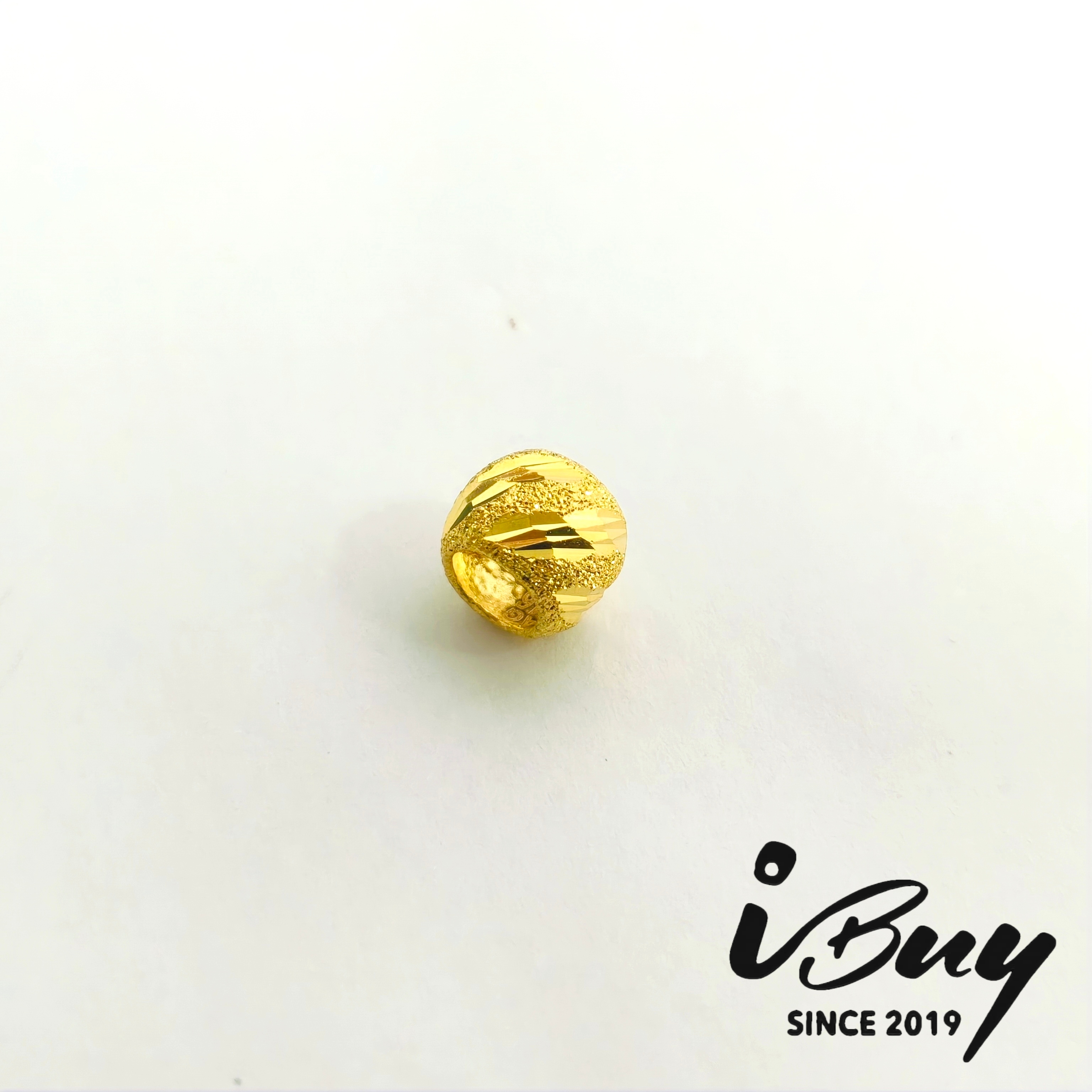 916 GOLD SANDY LASER CUT BEAD 916 金 斜线金沙镭射串咀