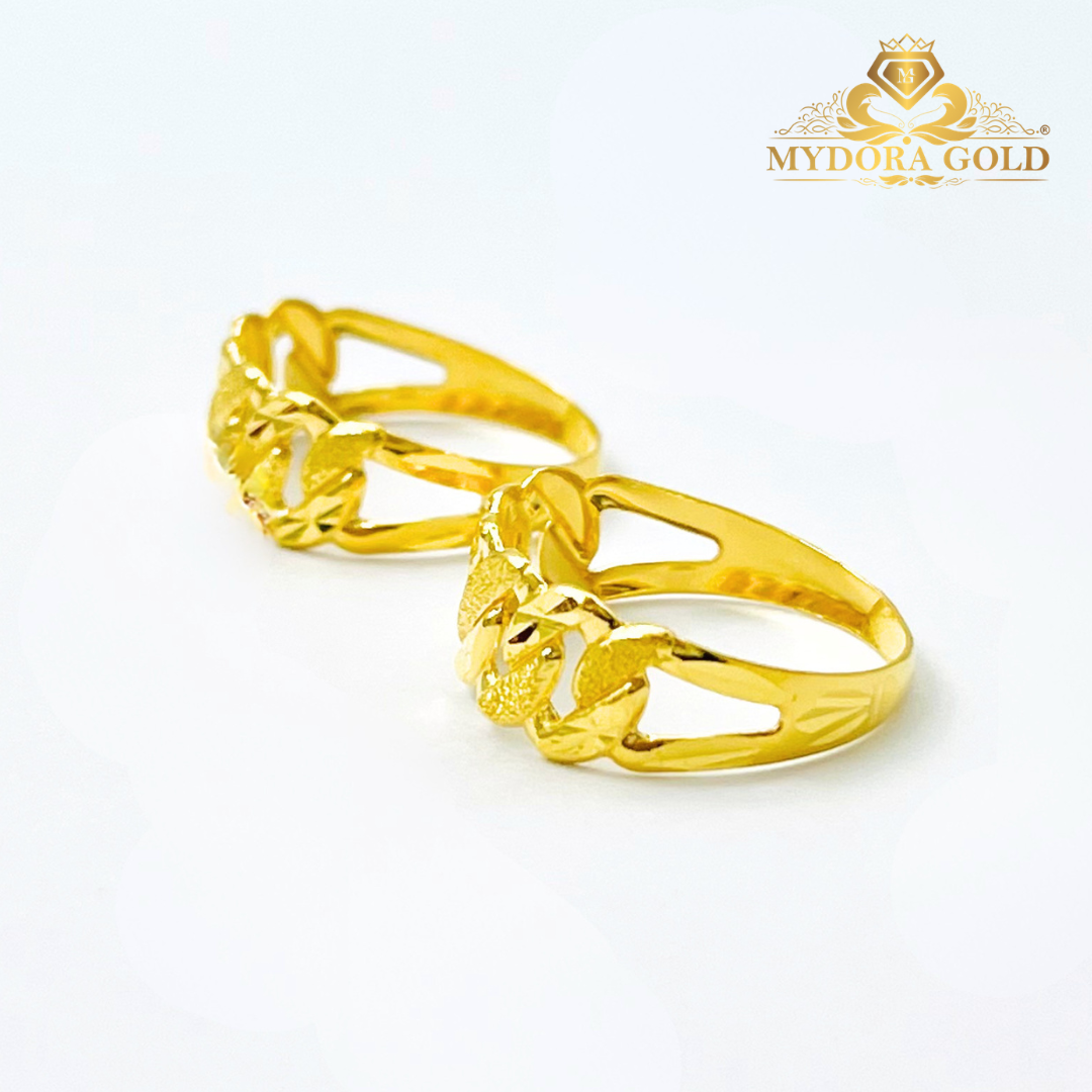 MYDORA Cincin Stamping Kait Pahat Pasir l EMAS 916/22K