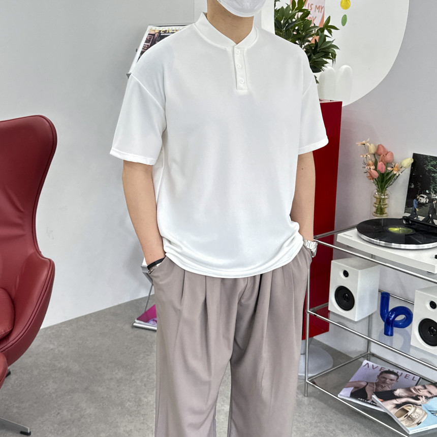 BEST | 🇰🇷亨利領3鈕扣Tee 