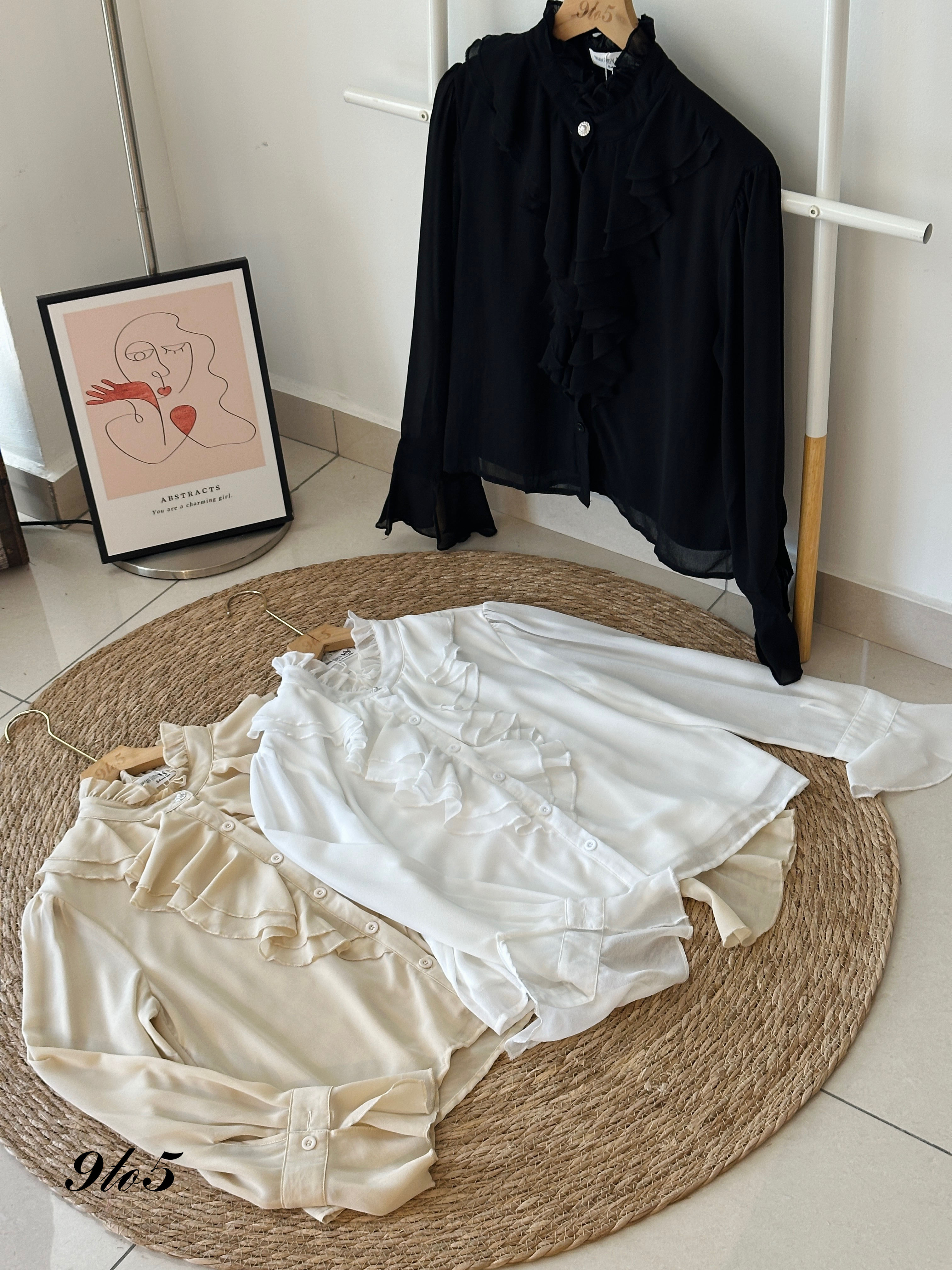 T3953 Ruffle Lace Top - 3 Colors