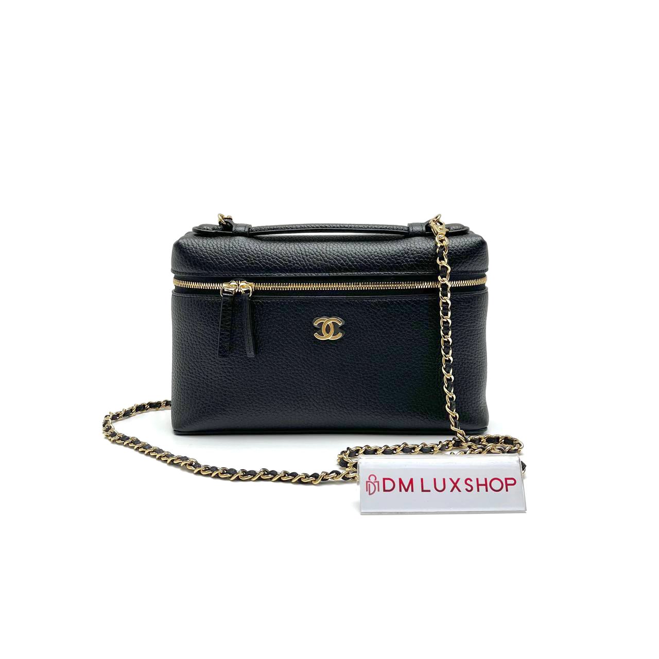 Chanel 26A Black Calfskin Vanity w/ Chain GHW (Microchip)