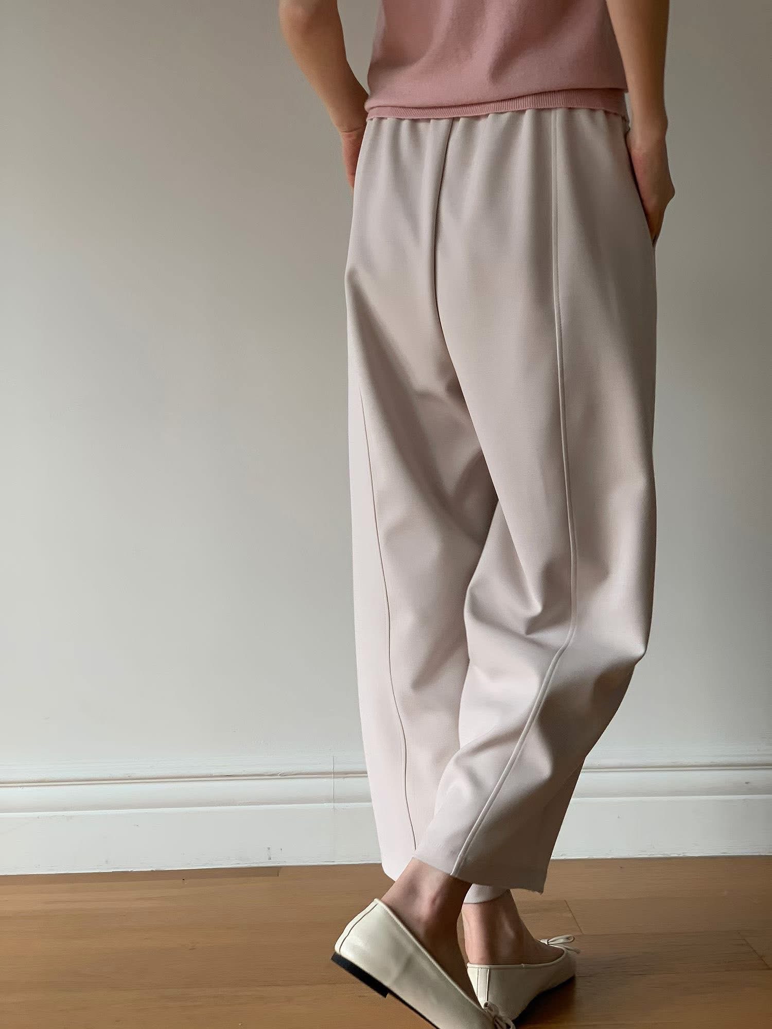 橡筋腰小蘿蔔cut直筒褲