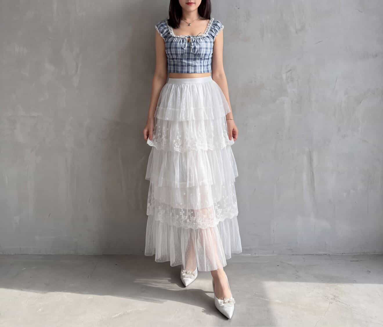 蕾絲多層薄紗裙（Free Size 適合所有女生腰圍）