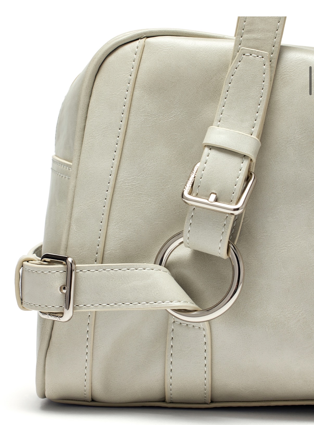 MATIN KIM特價場 BIKER DETAIL MEDIUM SHOULDER BAG IN LIGHT GREY