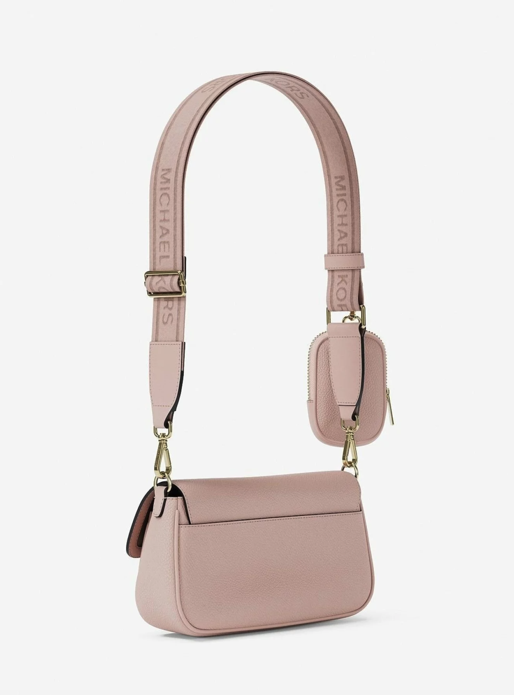 Michael Kors  Jet Set Travel Small Pebbled Leather Crossbody Bag With Pouch