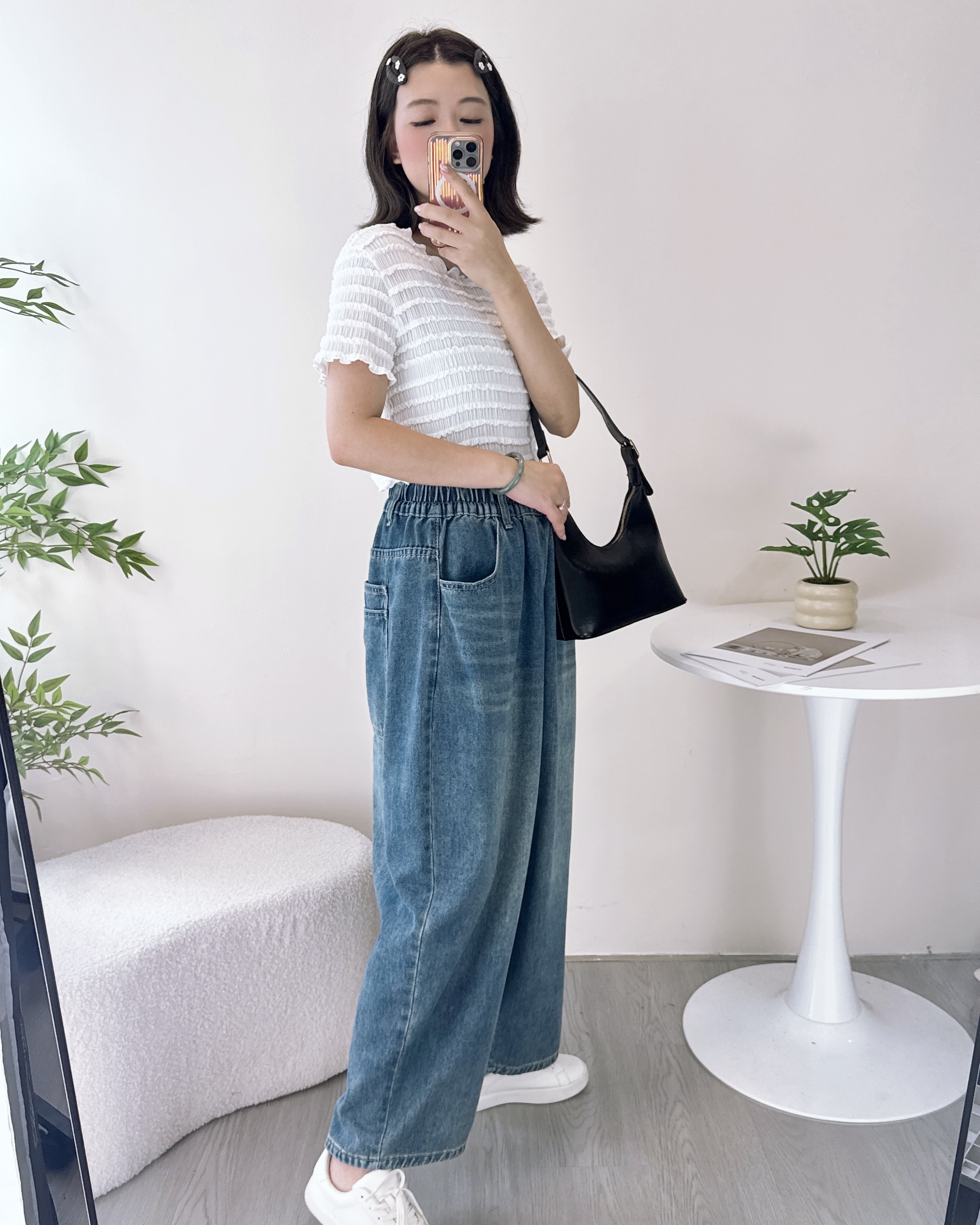 男友風柔軟闊休閒牛