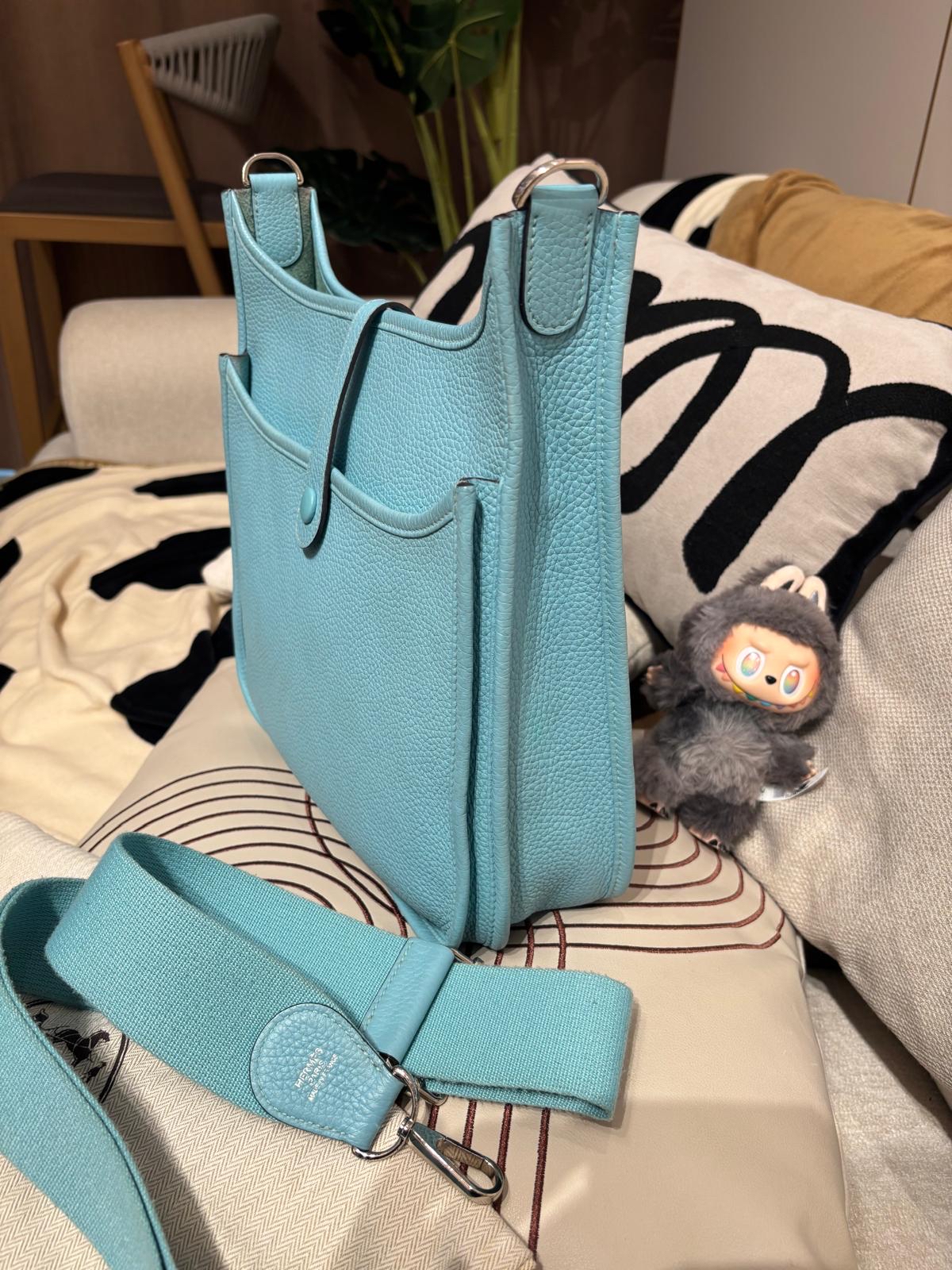 Hermes evelyne 29,STAMP T,blue atoll 100%Authentic ,95%new✅dust bag