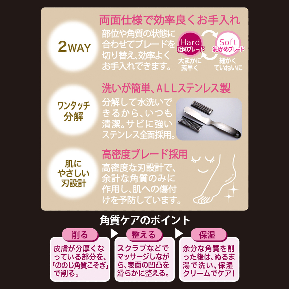 🔥🔥【日本製《NONOJI》不鏽鋼去角質粉雪刮皮器】