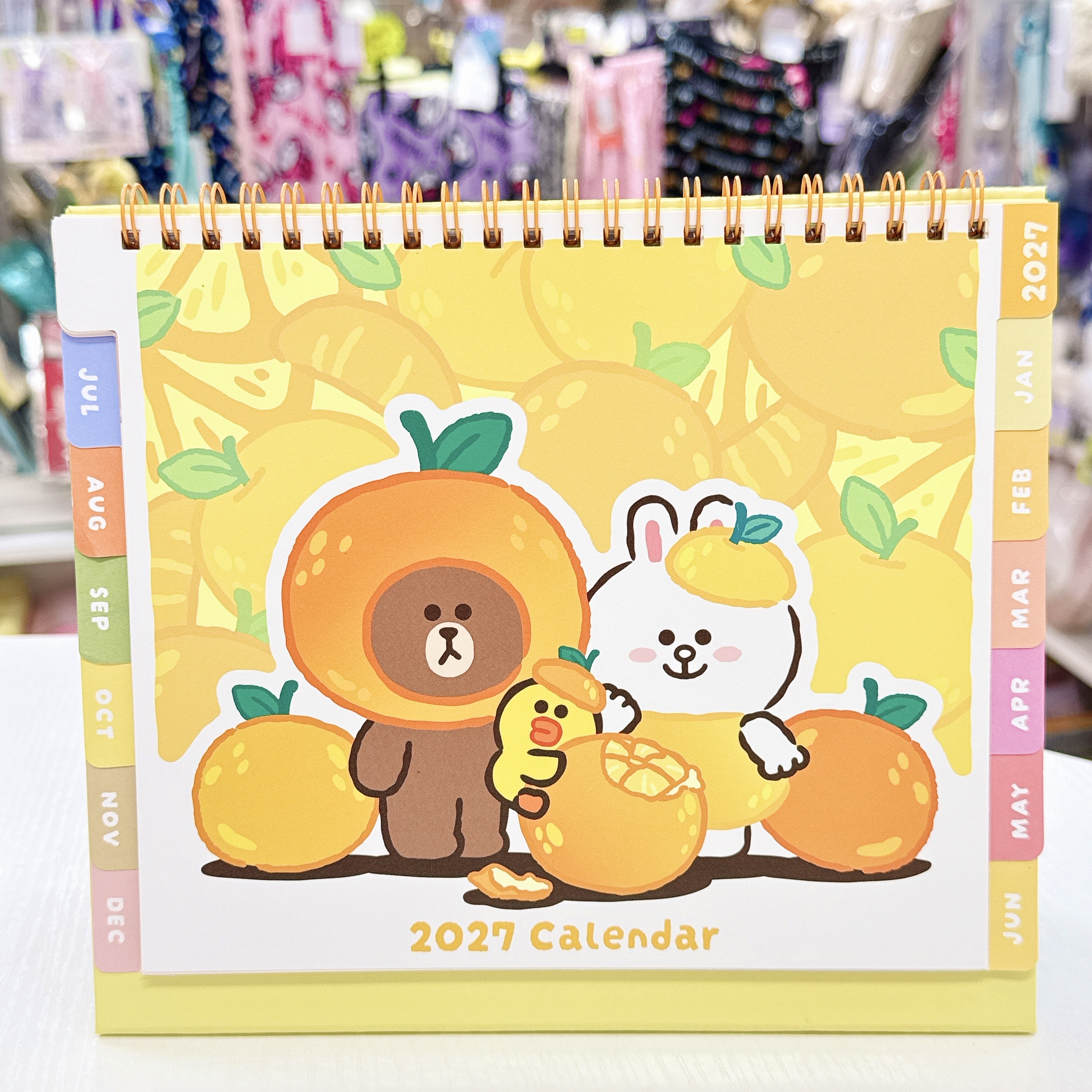 Line friends熊大香港版2027年座枱月曆 香港假期 農曆對照 21×22 cm