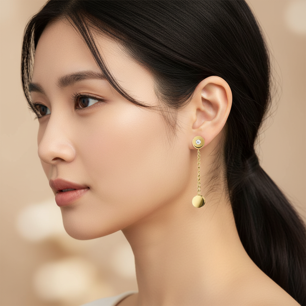 Boccia Titanium 05084-04 鈦金屬 / 鍍金 / 鑽石耳環