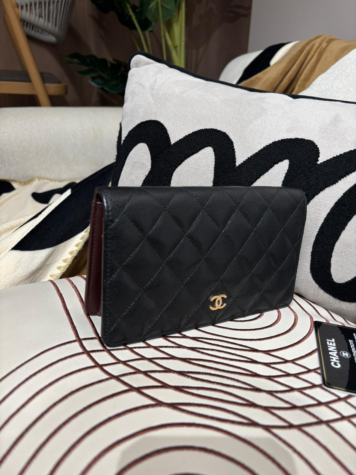 Chanel wallet 黑色荔枝牛皮 100% Authentic,95%new  ✅29Card ✅dust bag✅ box