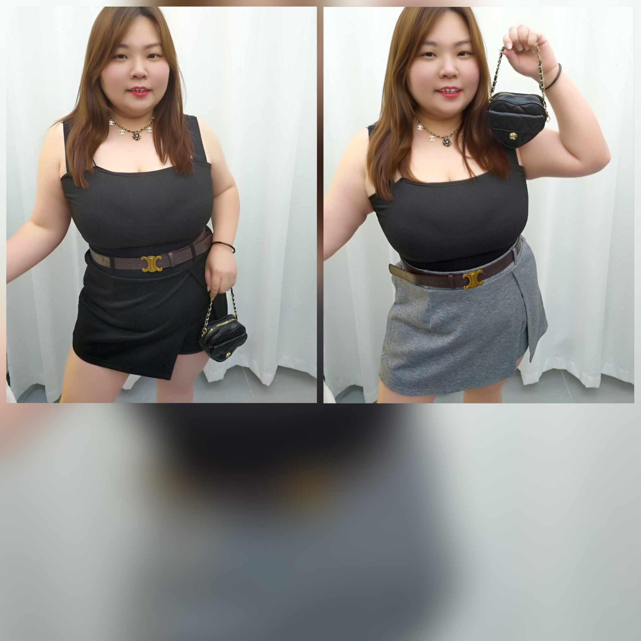 TW#6017 附腰带高雅设计裤裙