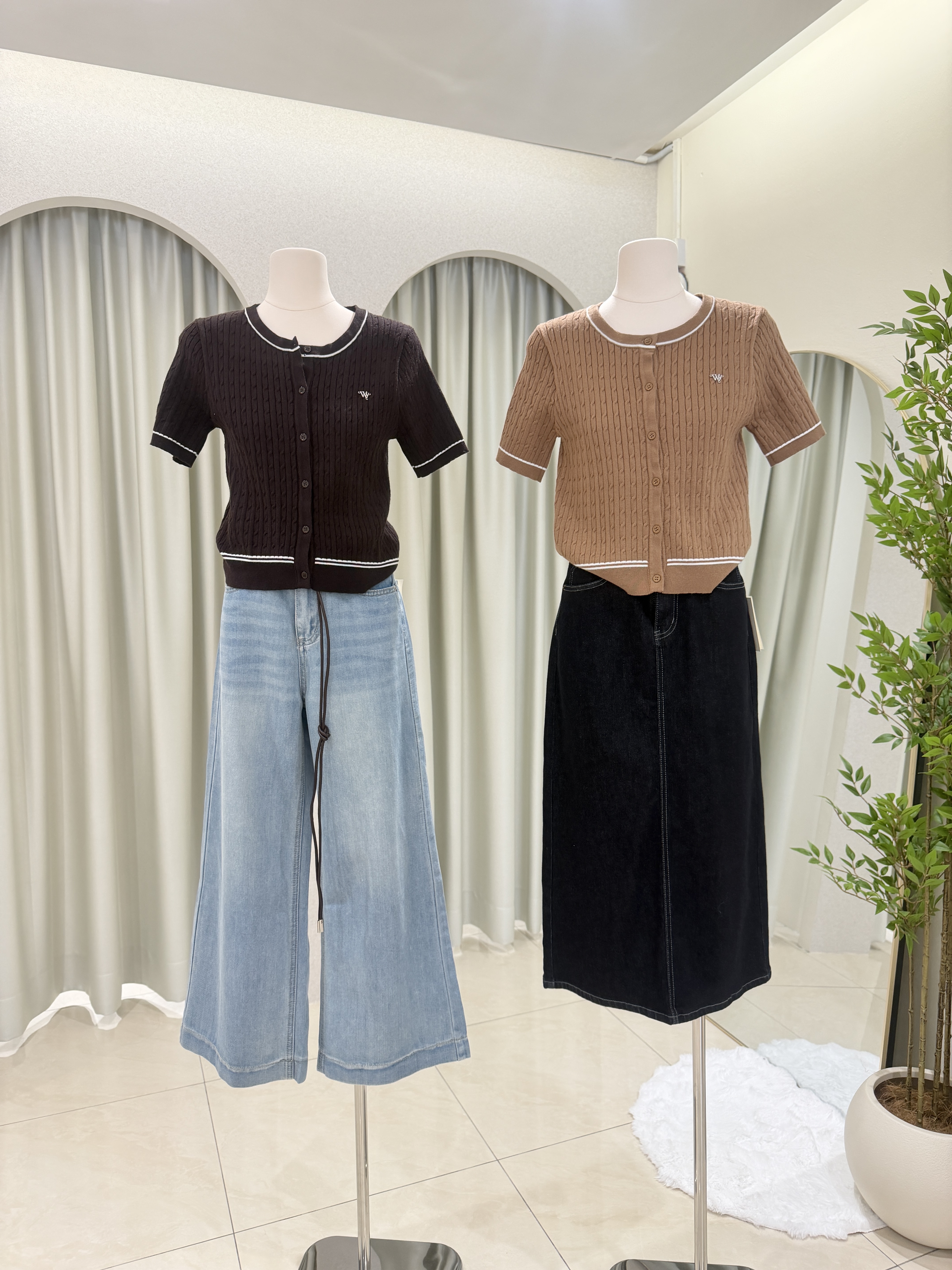 6524 小香风撞色针织短袖