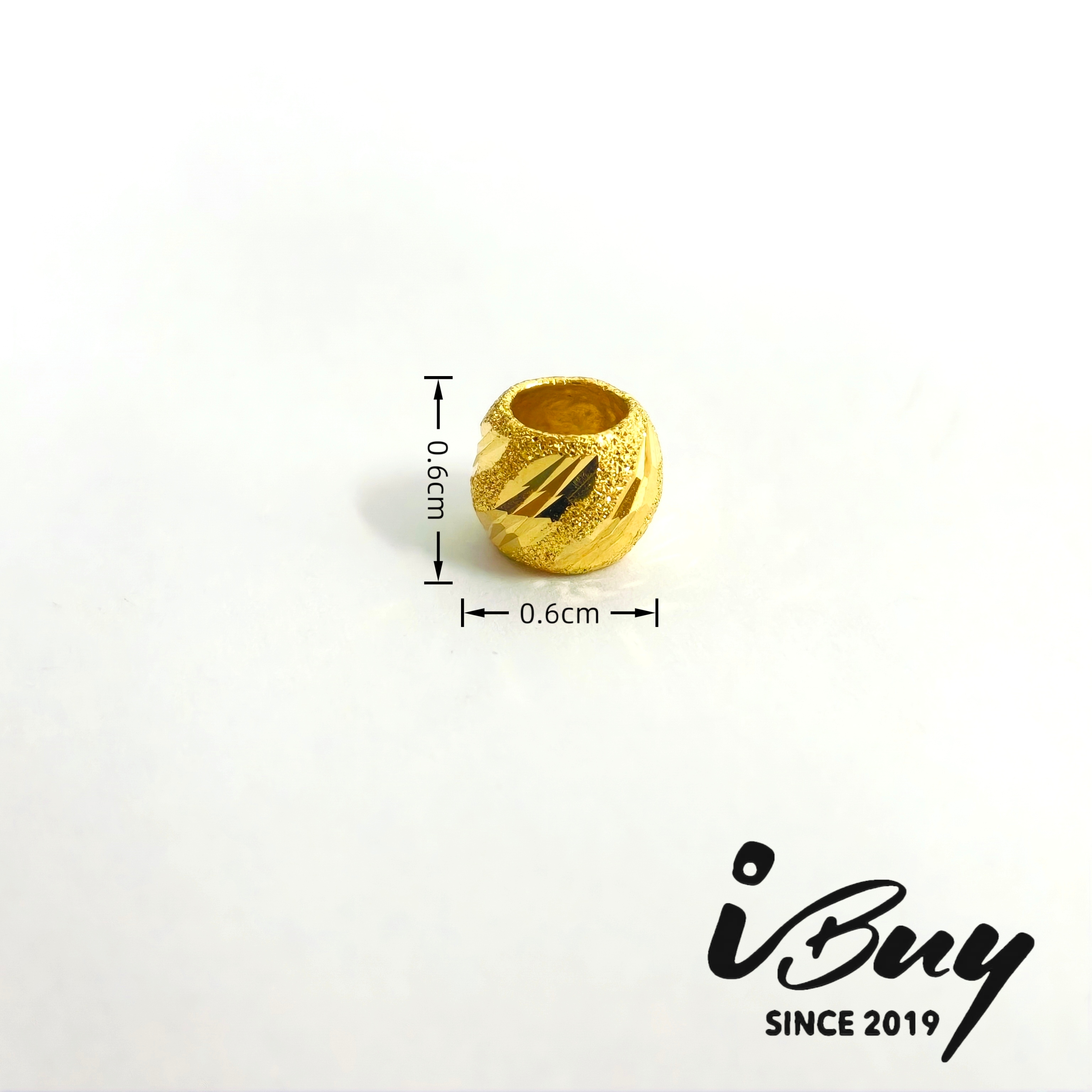 916 GOLD SANDY LASER CUT BEAD 916 金 斜线金沙镭射串咀