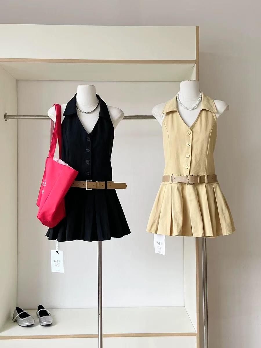 DR374辣妹露背v领裙