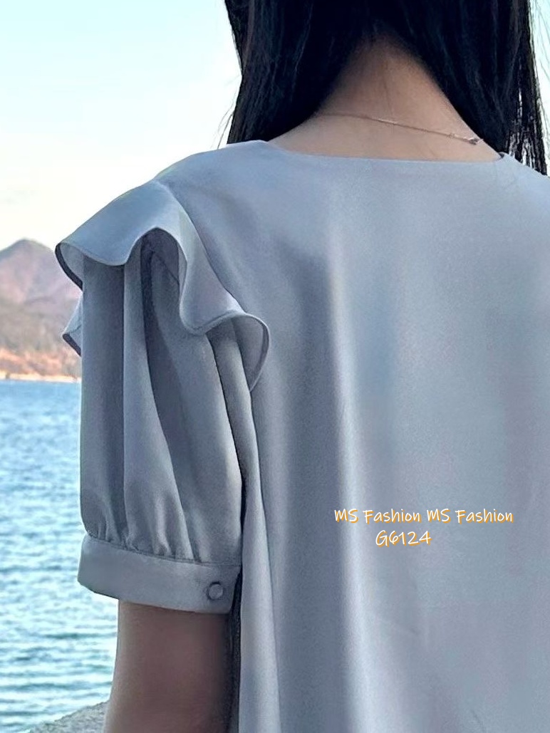 G6124 韓國🇰🇷V領ruffle top