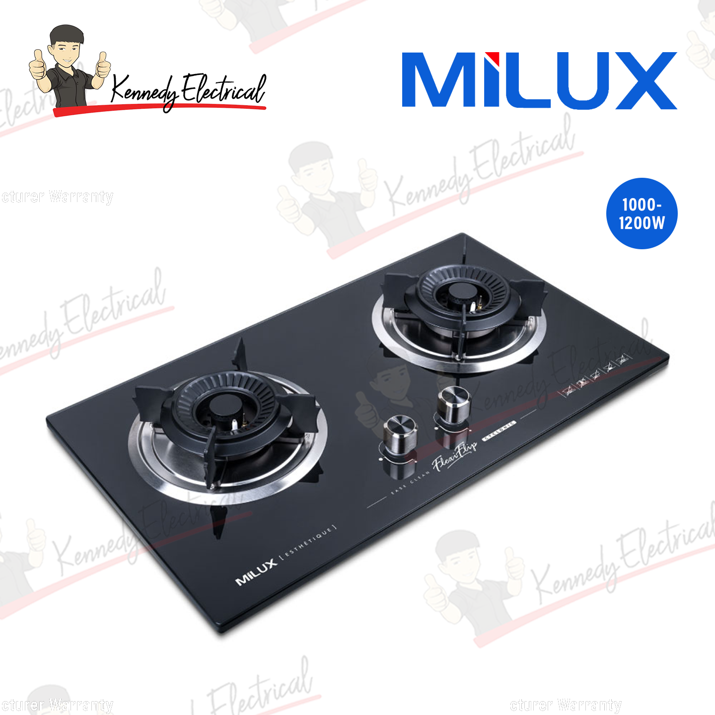 Milux 4.6kW Tempered Glass Built-in Hob (MGH-F266L)
