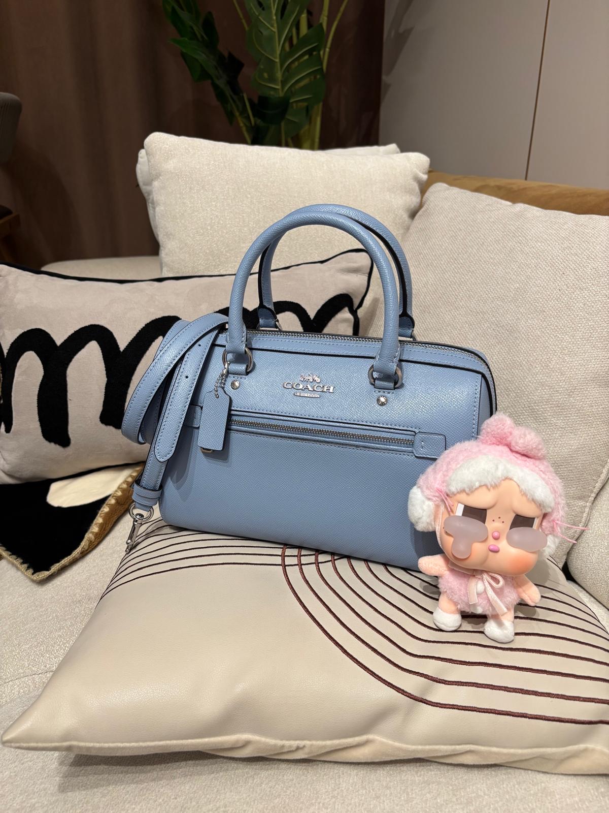 全新 Coach Boston 2Way bag light blue 100%Authentic, Brand New ✅Dust bag