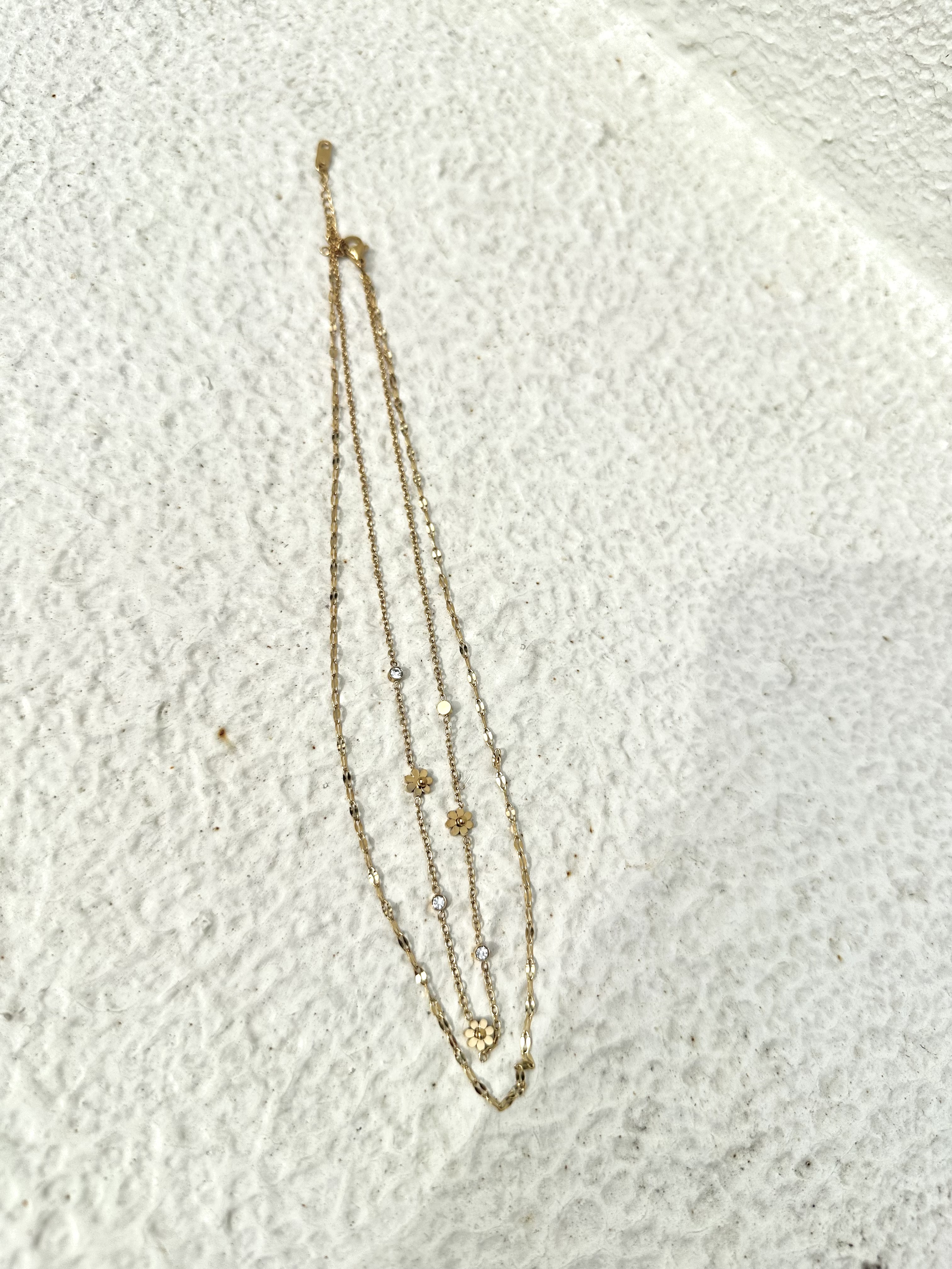 Gold flower stainless necklace