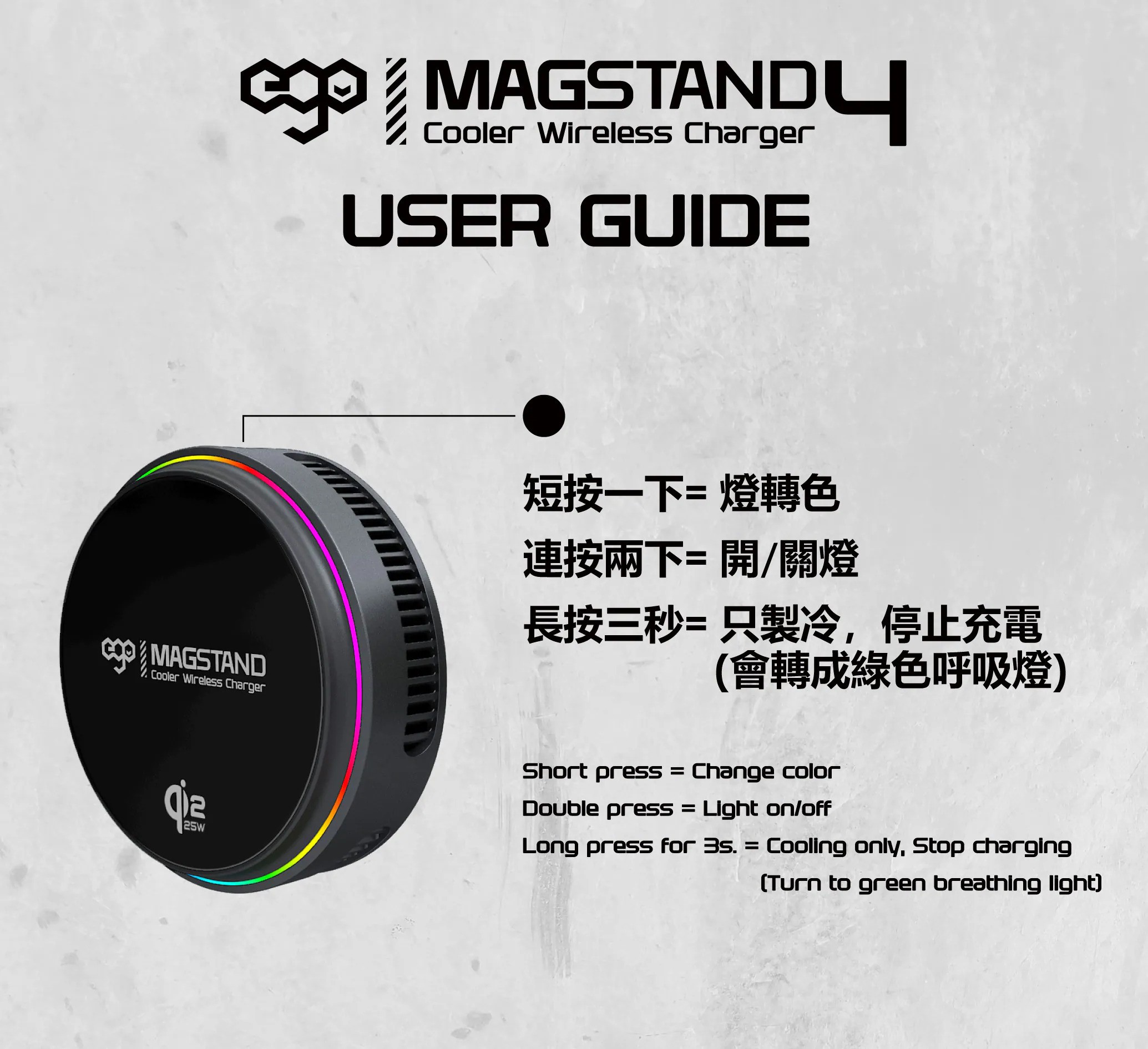 EGO MagStand4 @半導體散熱 雙面磁吸QI2.2充電器
