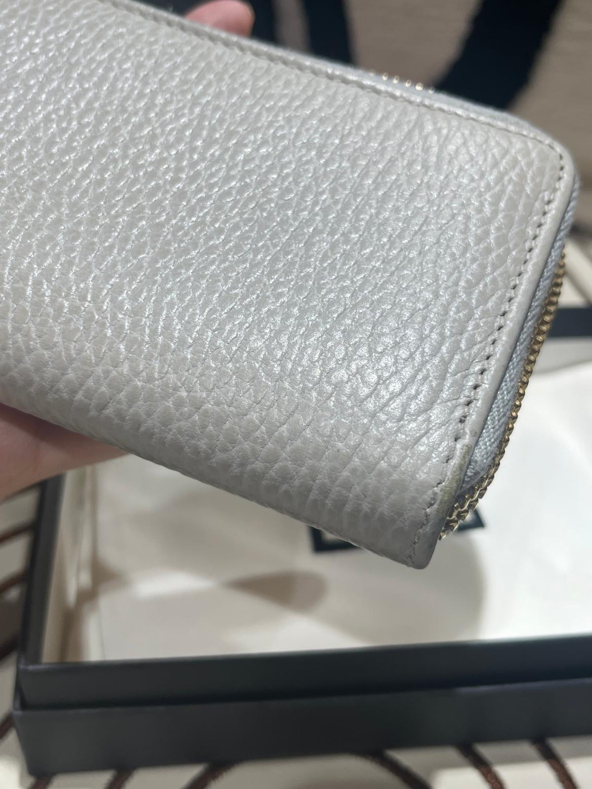 Gucci zip wallet calfskin 100%Authentic,85%new ✅dust bag