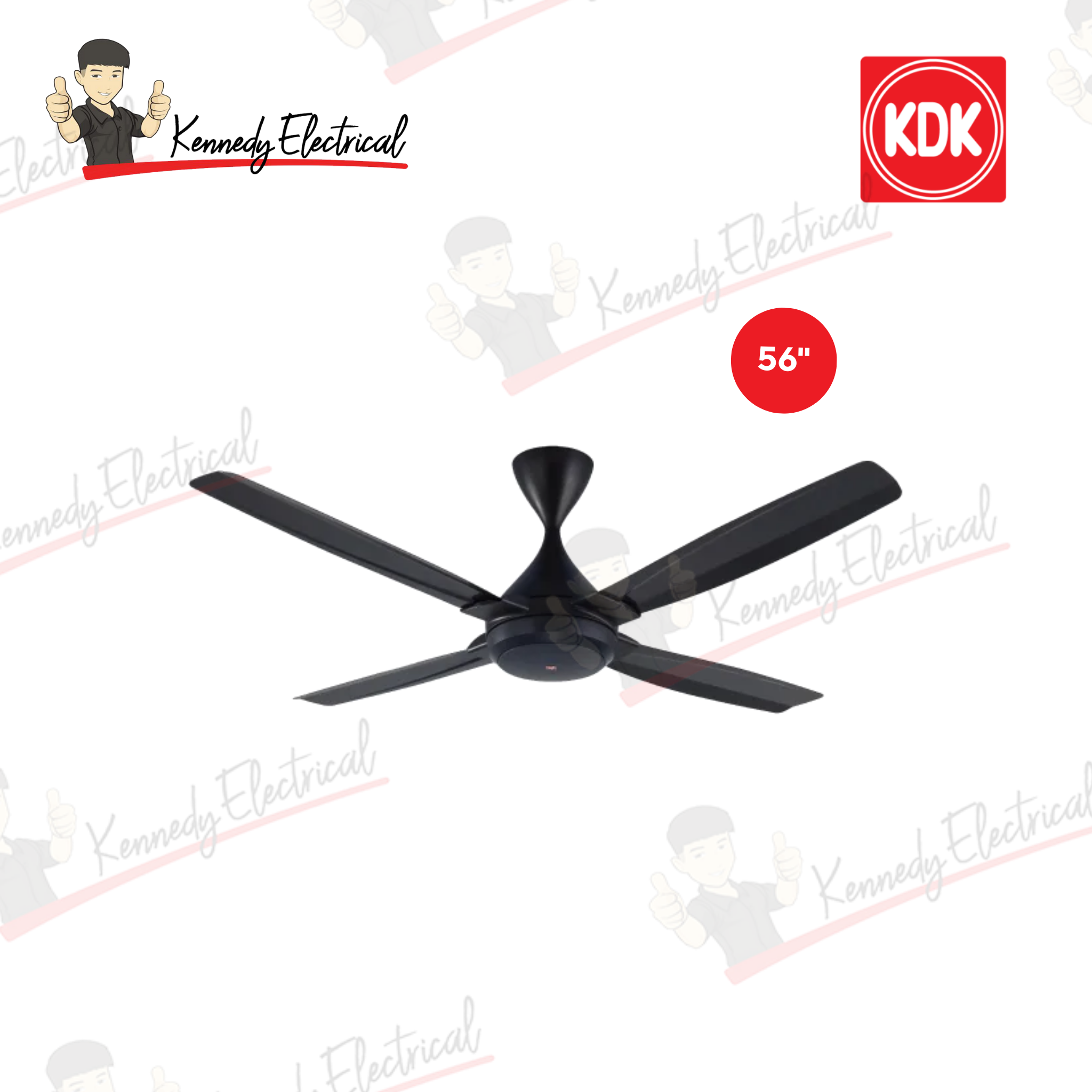 KDK 56" 4-Blade DC Motor Ceiling Fan K14TE-DG (Dark Grey)