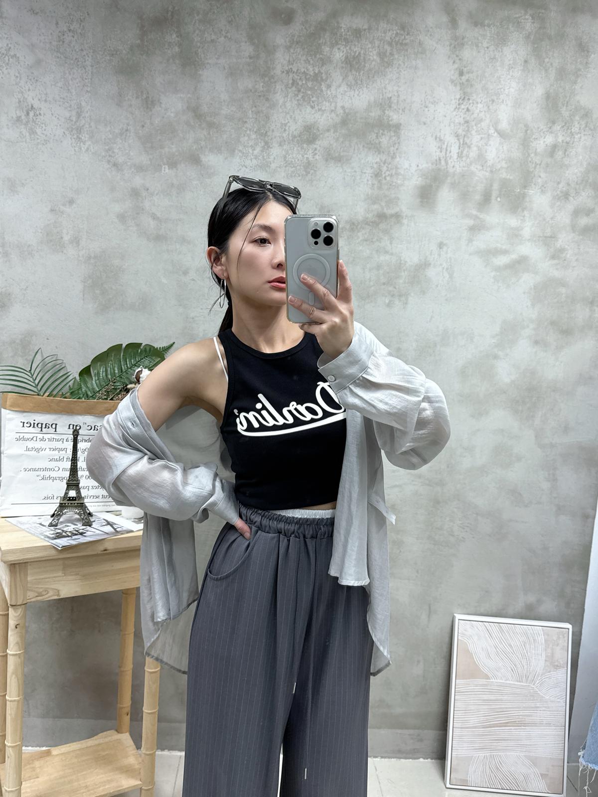 G01 拼色腰條子休閑褲