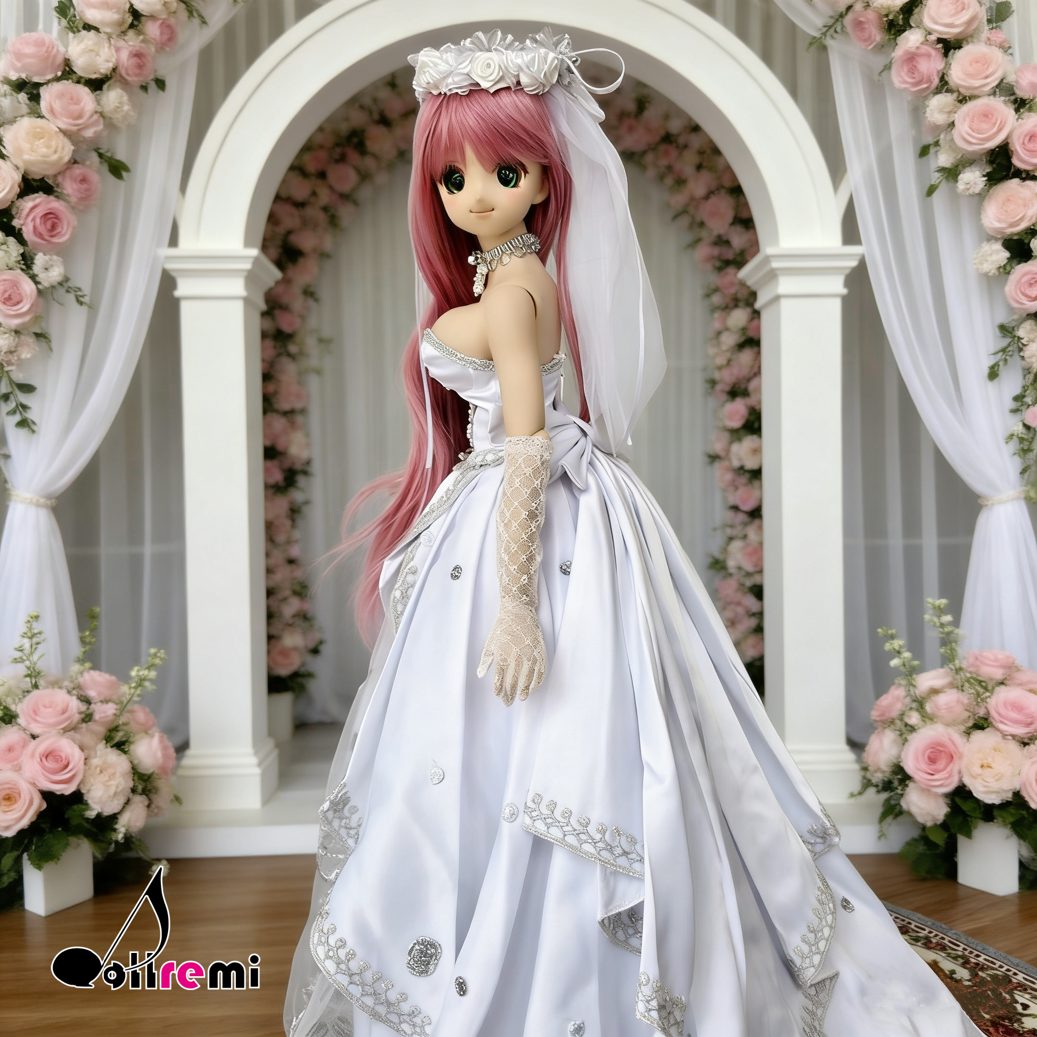 【dollremi】(DD0794) Off-the-shoulder weddingdress with a Court train 露肩式宮廷拖尾婚紗