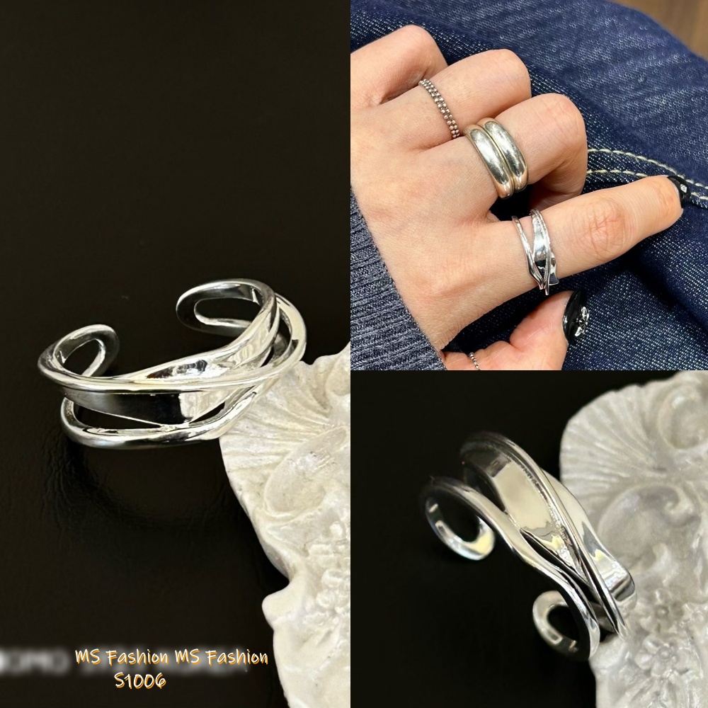  S1006 韓國🇰🇷S925純銀ins風線條個性戒指