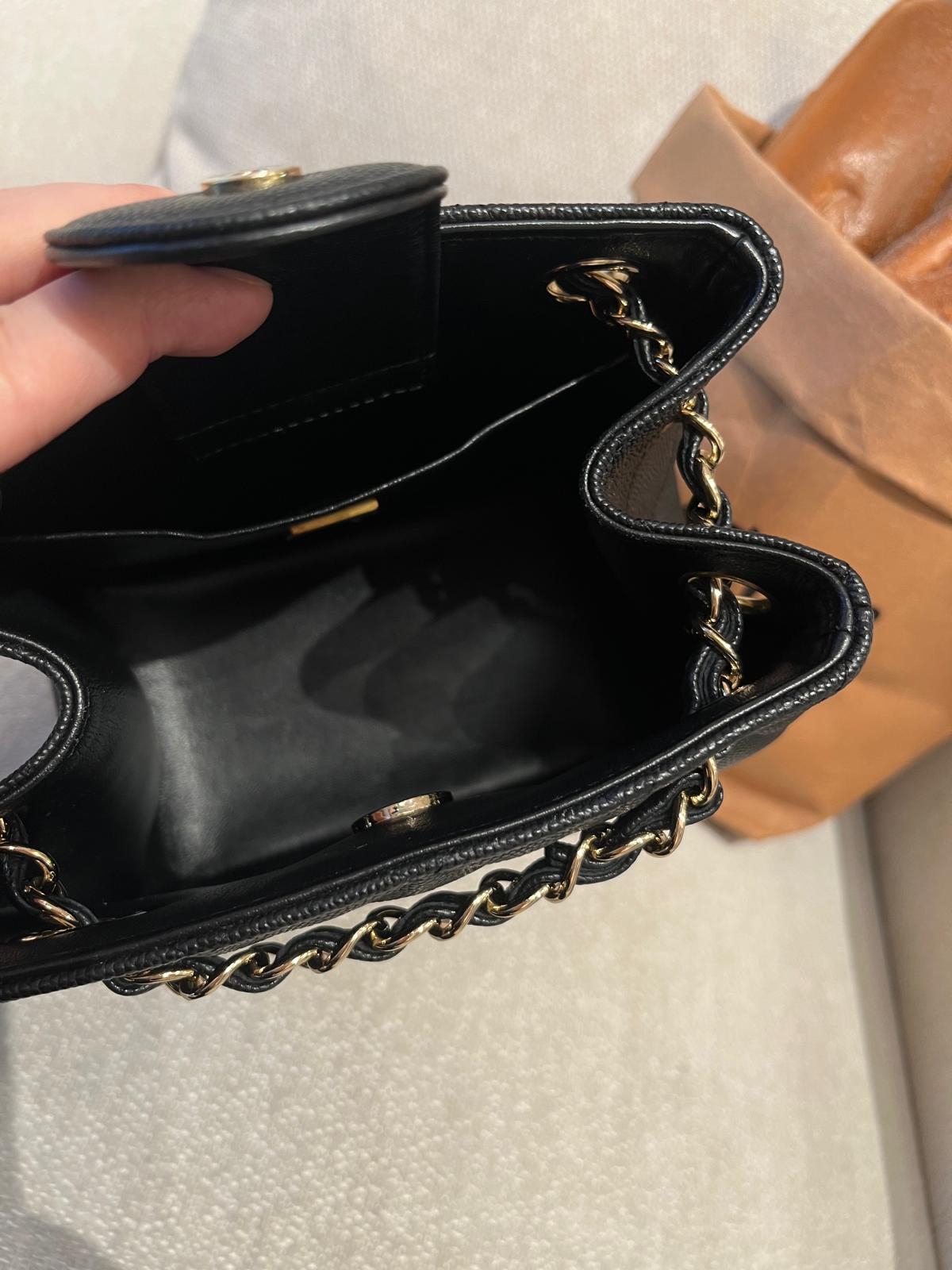 Chanel Mini Bucket Bag 黑色魚子醬牛皮金鏈100%Authentic, 98%new ✅晶片✅Dust bag✅Box
