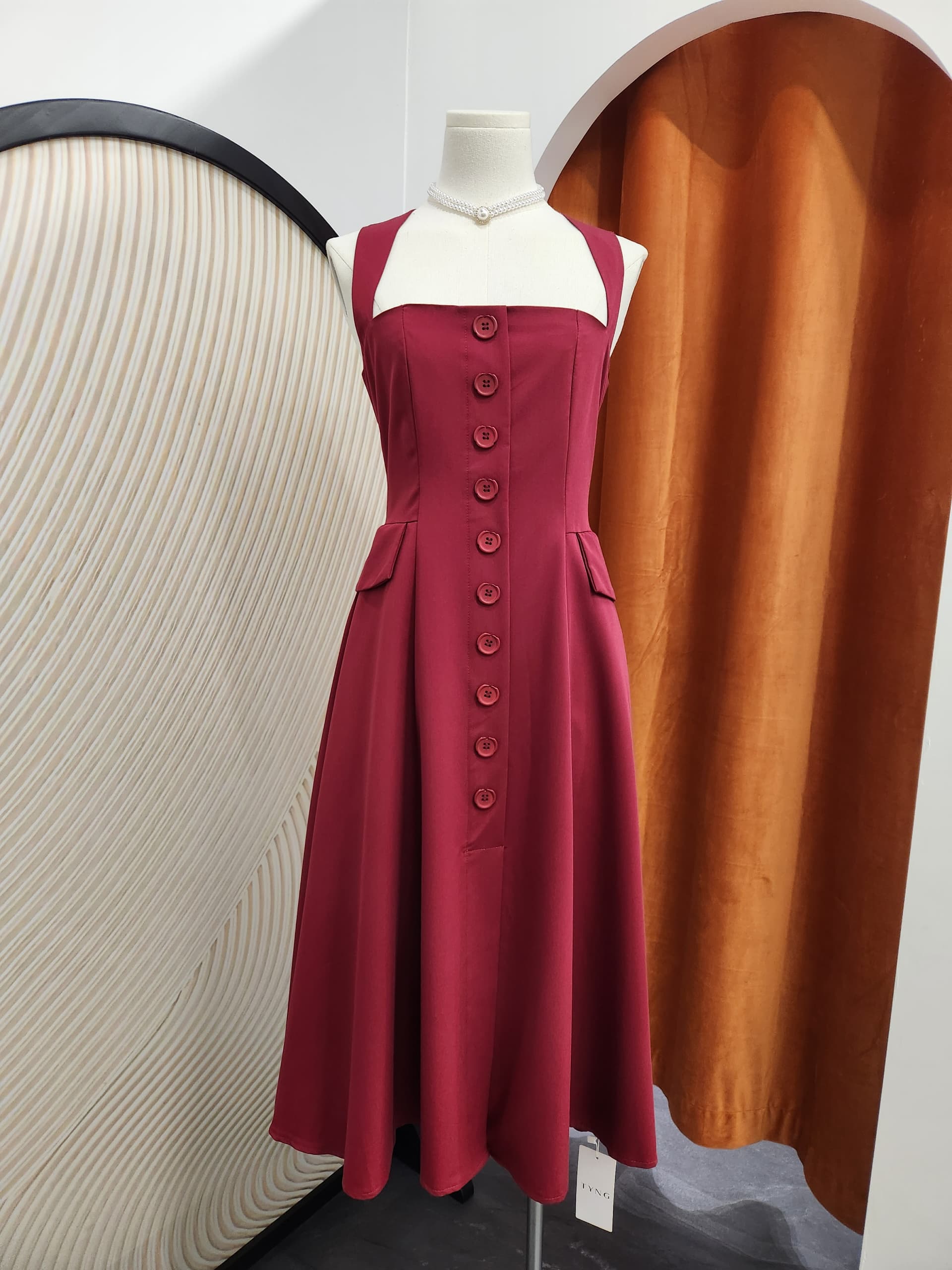 Halter Neck Button Dress 排扣挂脖连衣裙