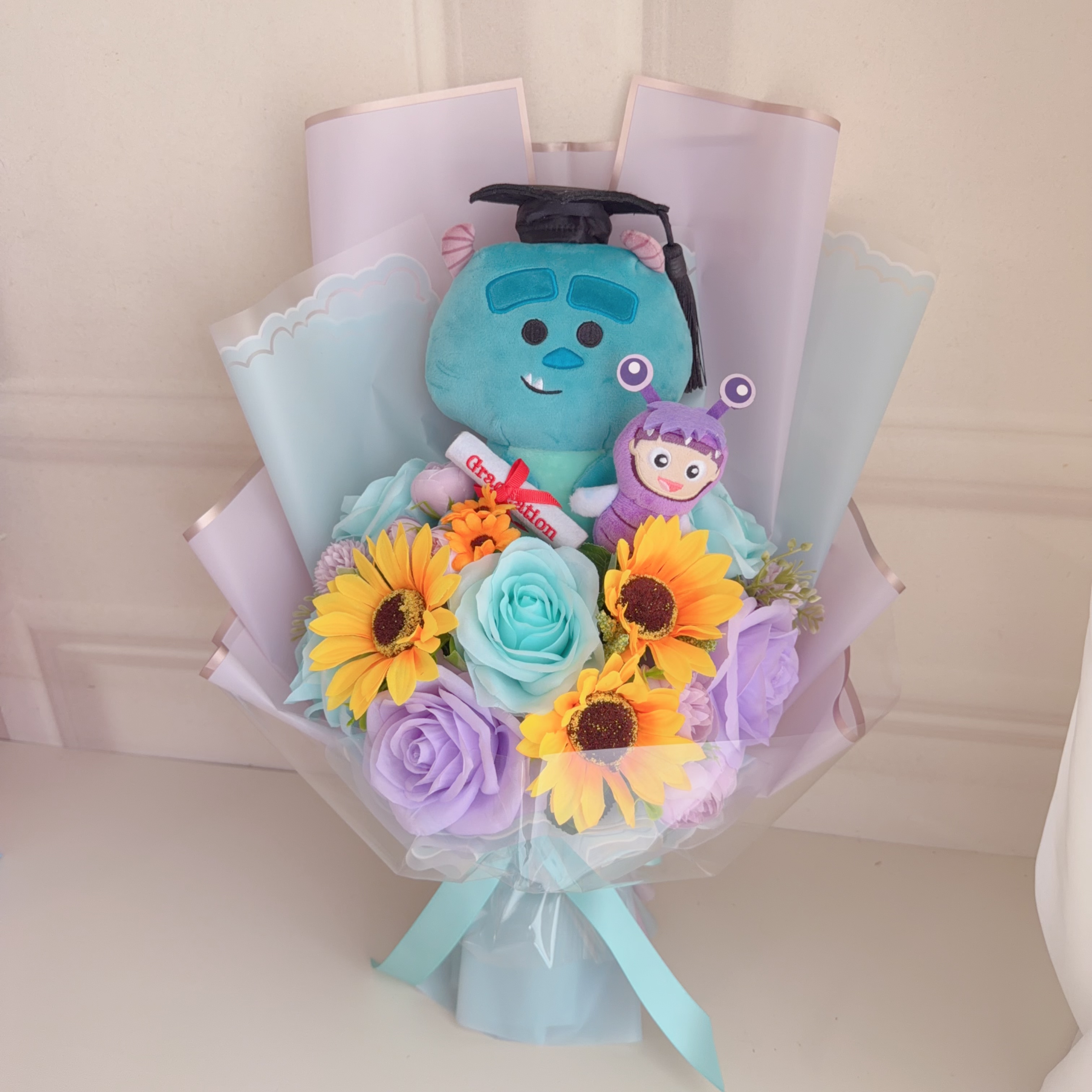 (現貨) 毛毛&boo公仔花