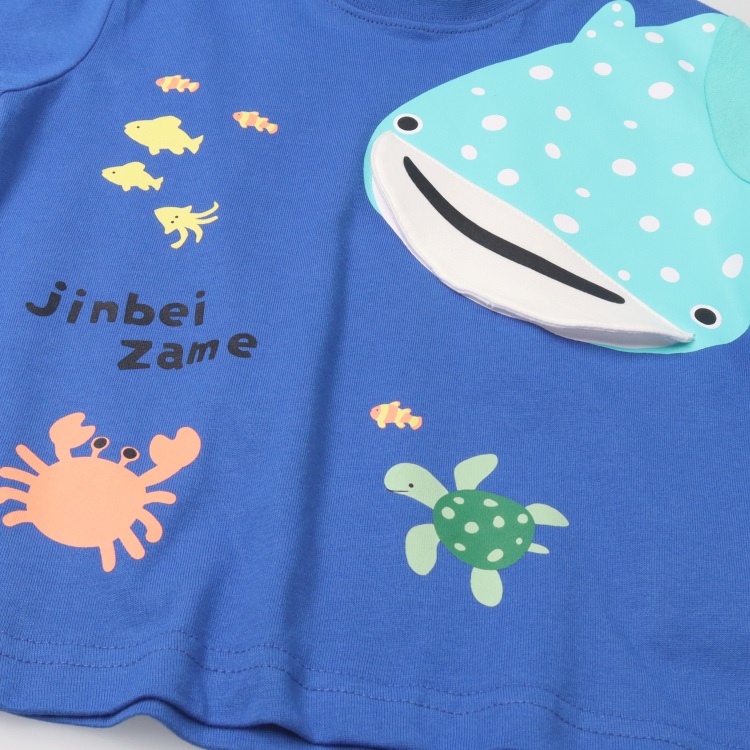 🆕【⭐訂購⭐】🌀 🇯🇵 日本直送 趣味海洋生物圖案 鯨鯊 移動嘴巴 短袖T恤［2款選］🌀 [ELDA-0001][260501]