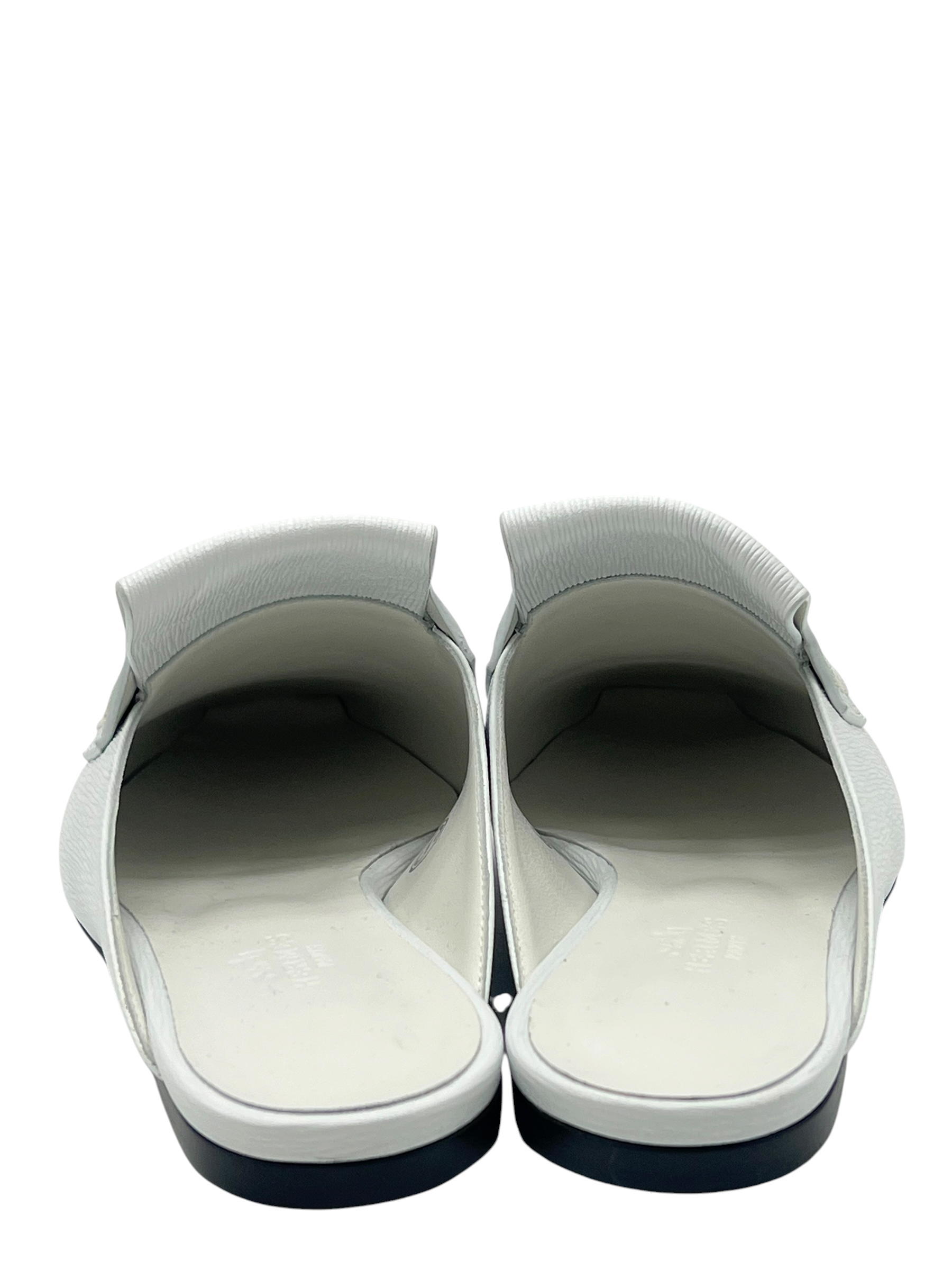 Pre-Owned HERMÉS Eloge Mules Chèvre Liegee Blanc / Product Code: 26052006
