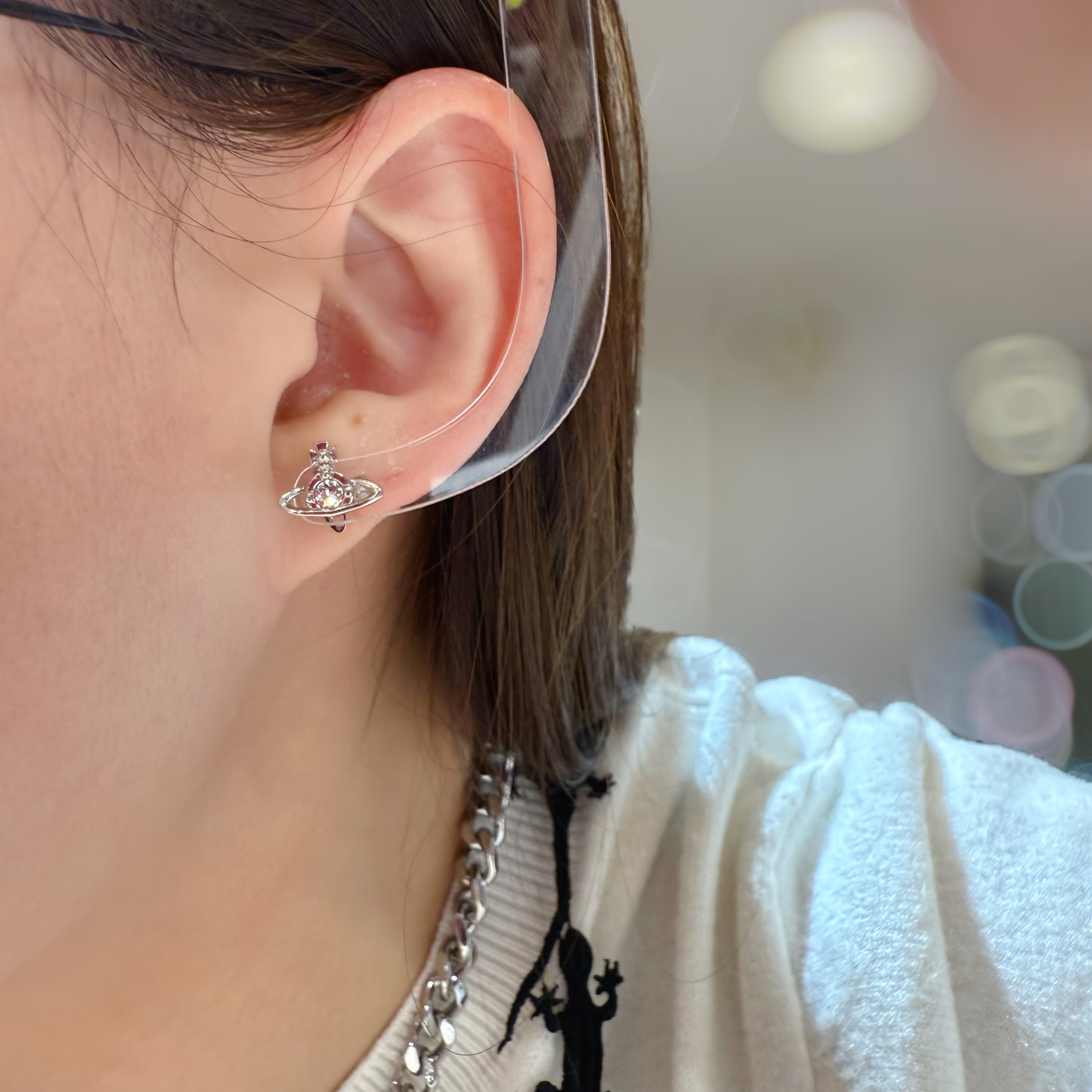 VW nano solitaire earrings S