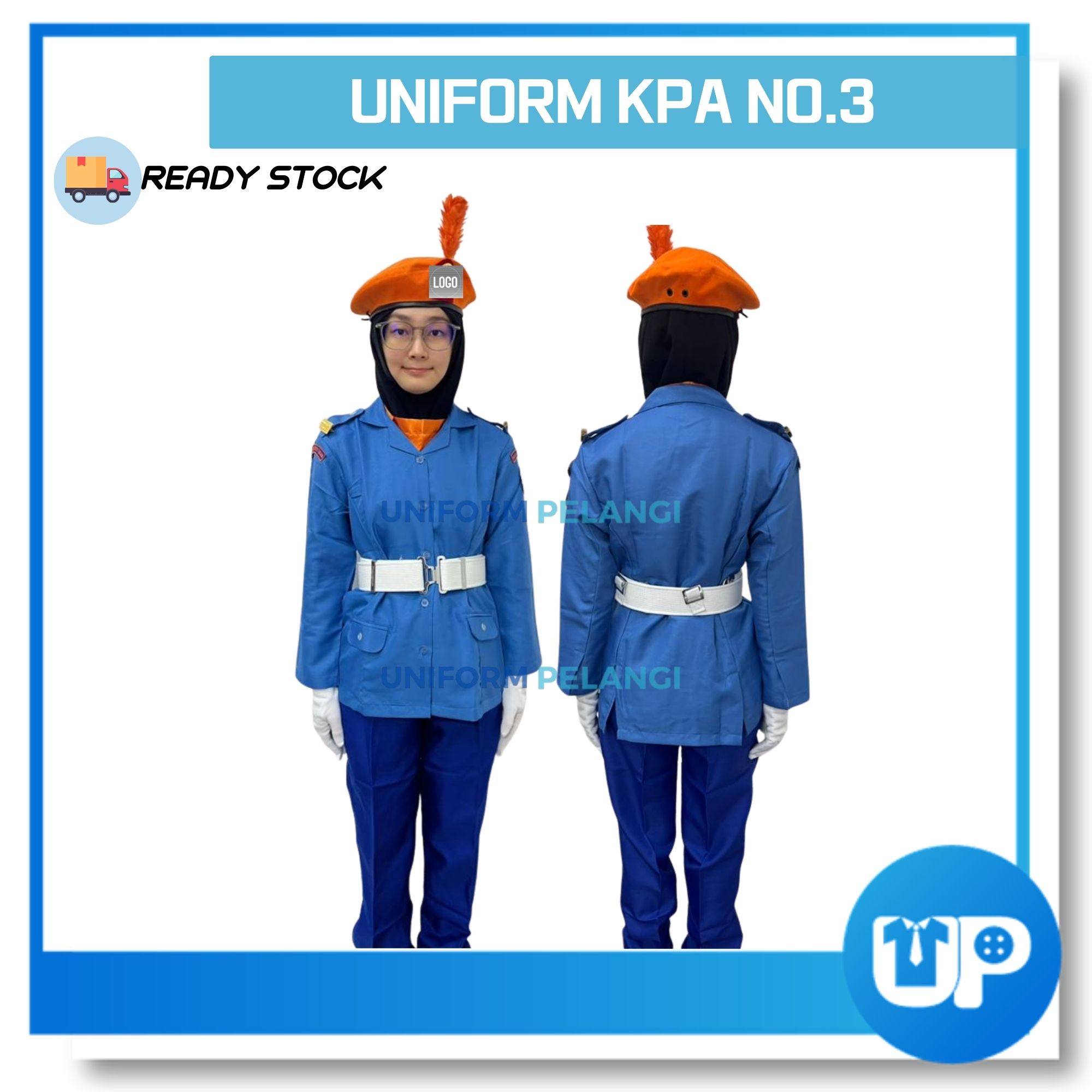 Uniform KPA Kaspa Biru Kemeja Lengan Panjang Long Sleeve Sekolah Kokurikulum K.P.A NO.3 JP05