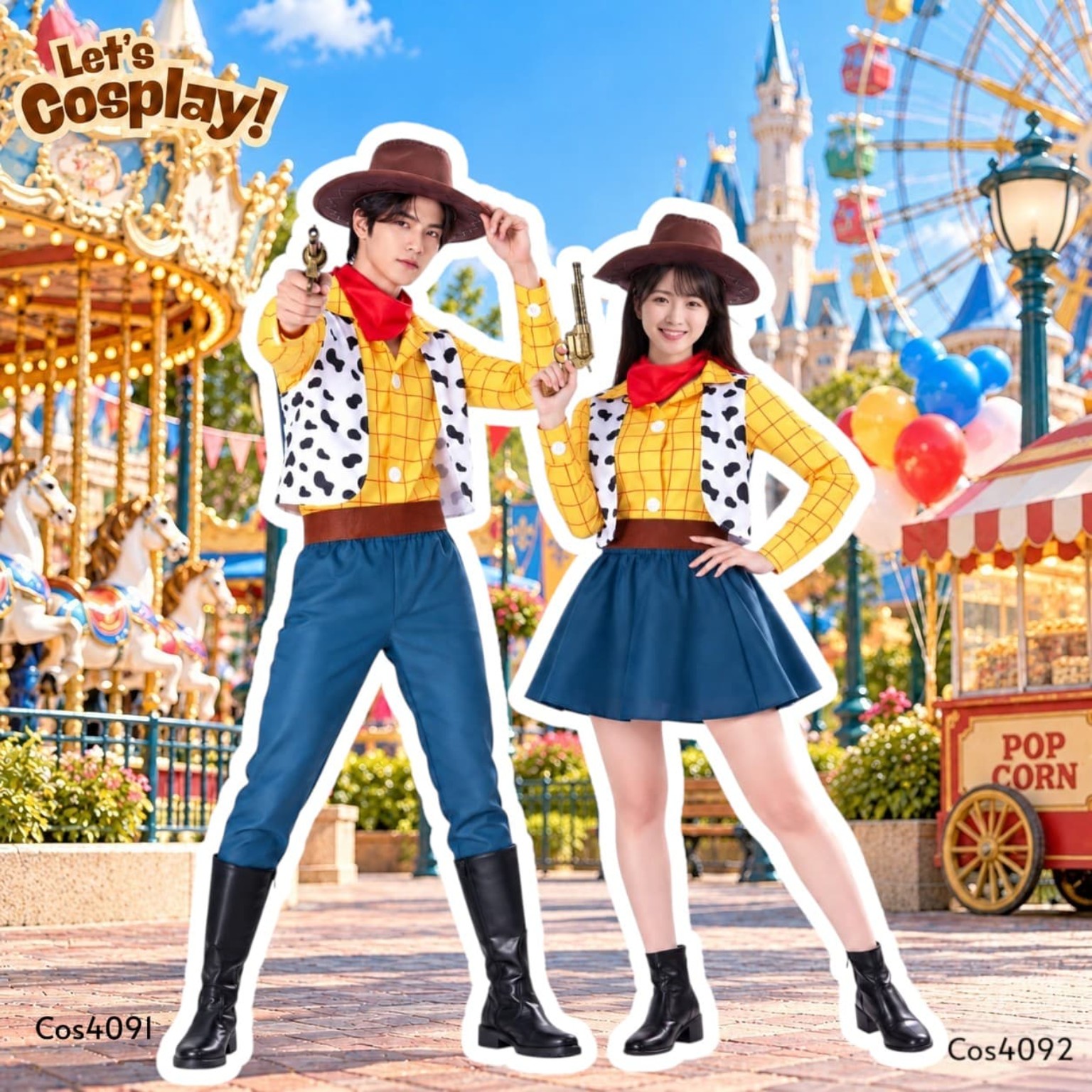Toy Story反斗奇兵胡迪Woody成人牛仔角色扮演6件套｜香港現貨｜Lets Cosplay COS4091
