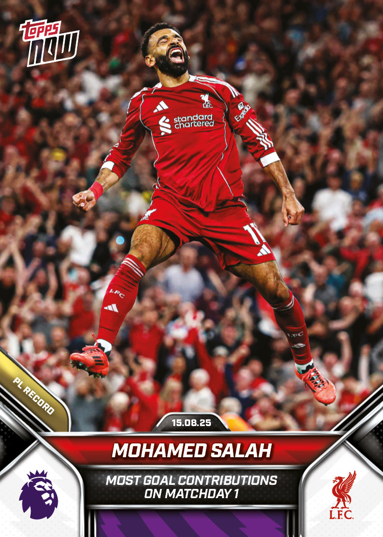 Mohamed Salah - 2025-26 Premier League Topps NOW® #5 英超開鑼日紀錄卡｜PR 2,615