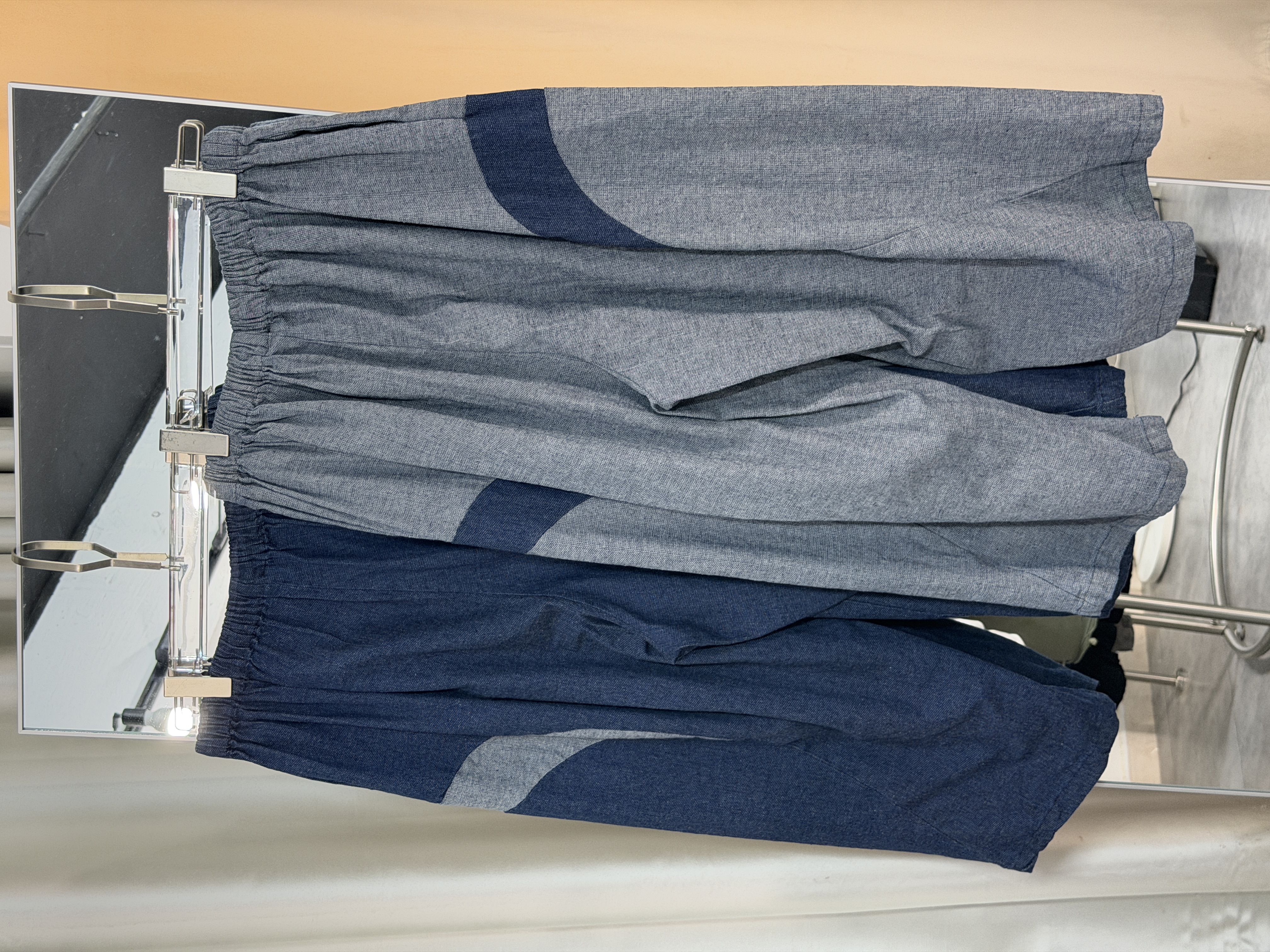 撞色拼接寬鬆休閒褲