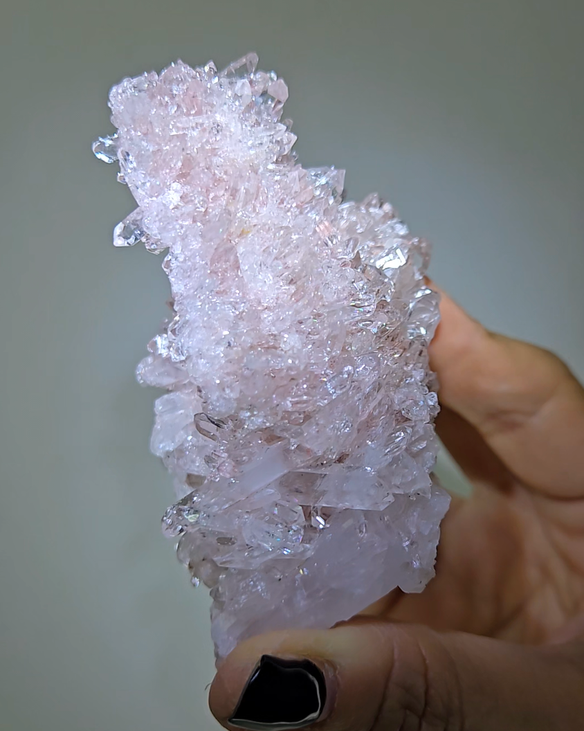 Pink Lemurian quartz with double terminations, rainbows - LQ178