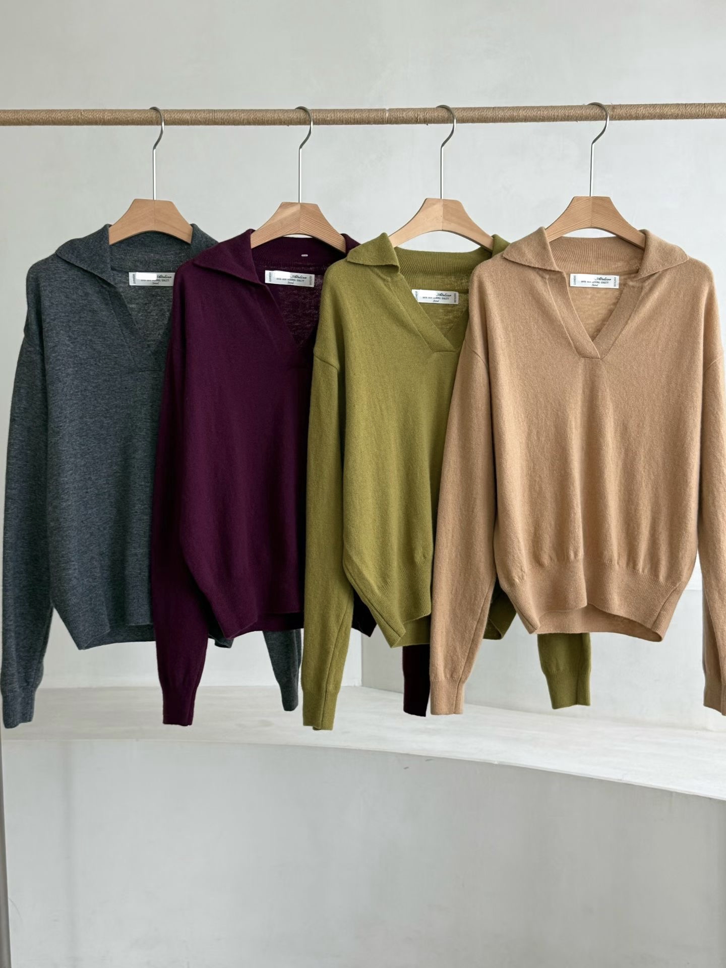 Polo vneck knit top