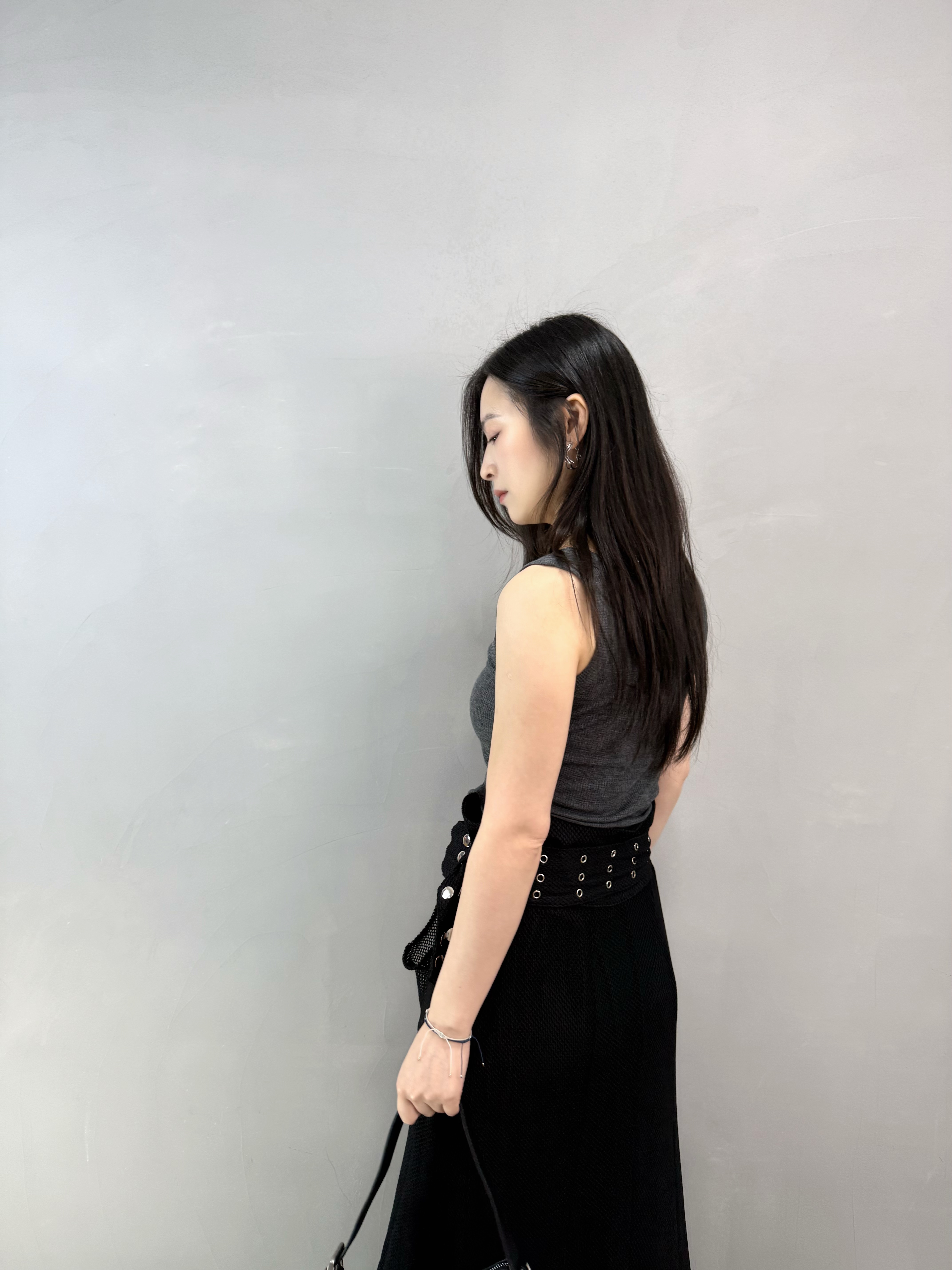 M63 格仔紋背心+刺繡外套set