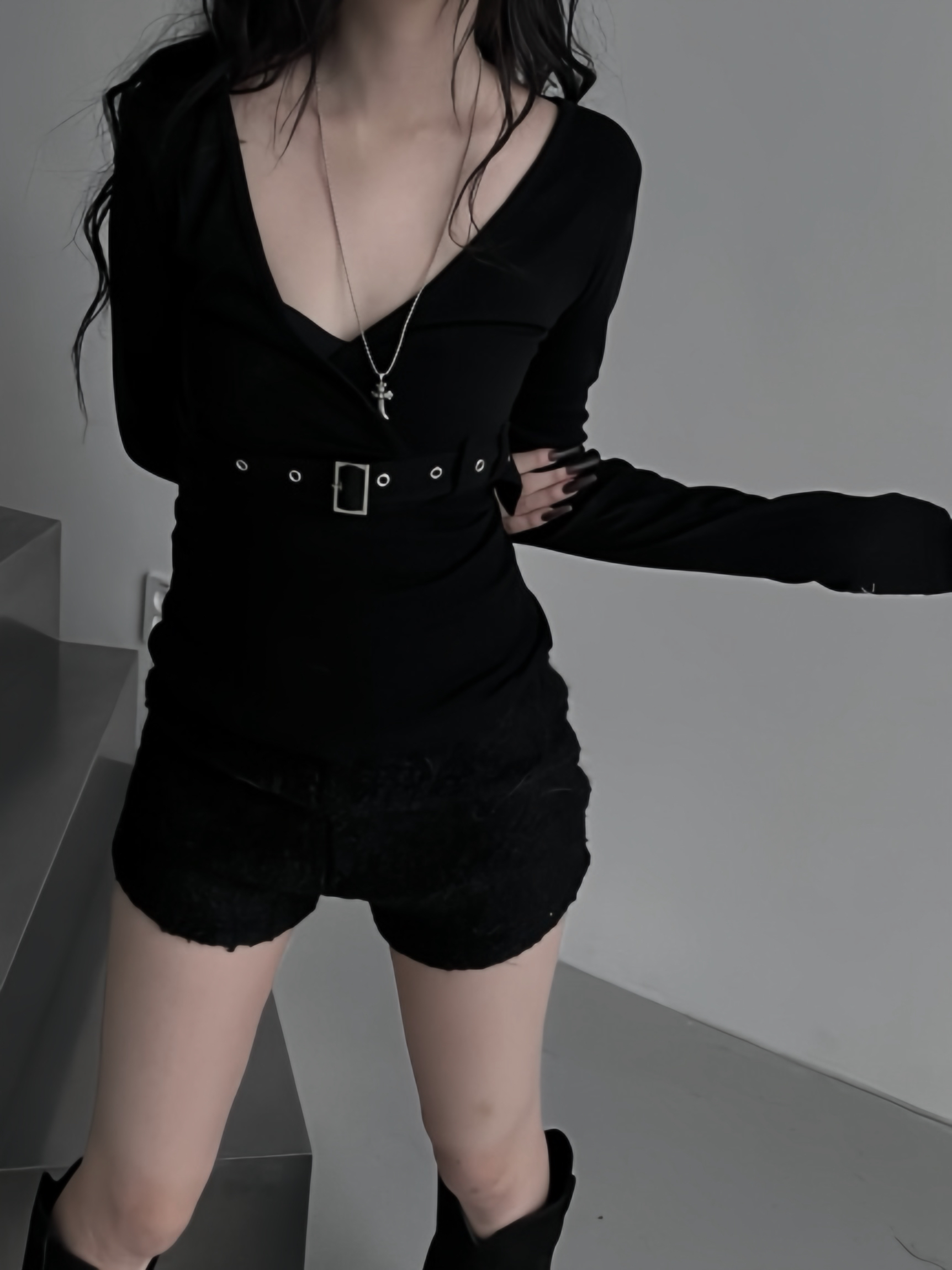 Belted Wrap V-Neck Top