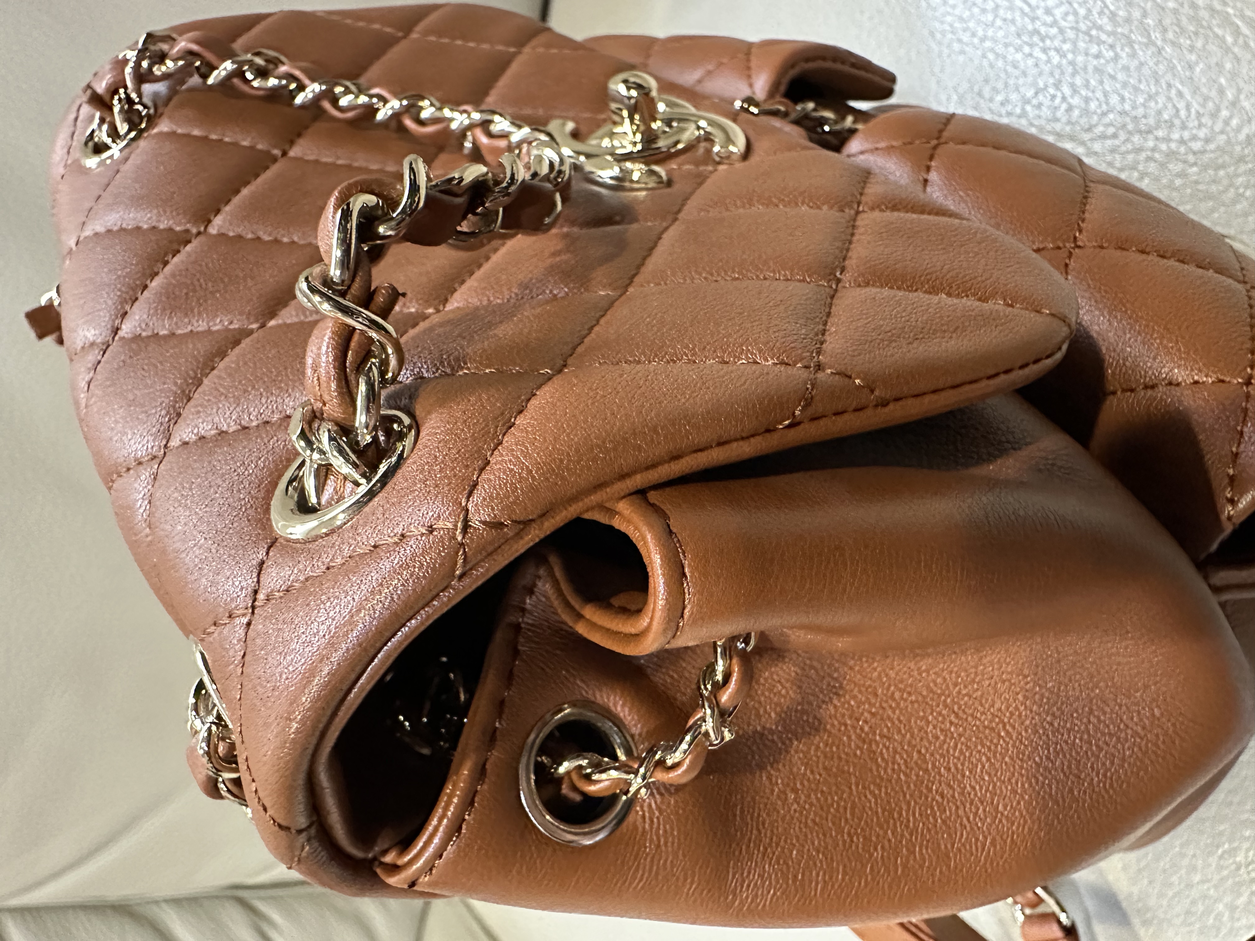 Pre-Owned Chanel Light Brown Quilted Grained Calfskin Duma Pockets Backpack / Product Code: 26040516