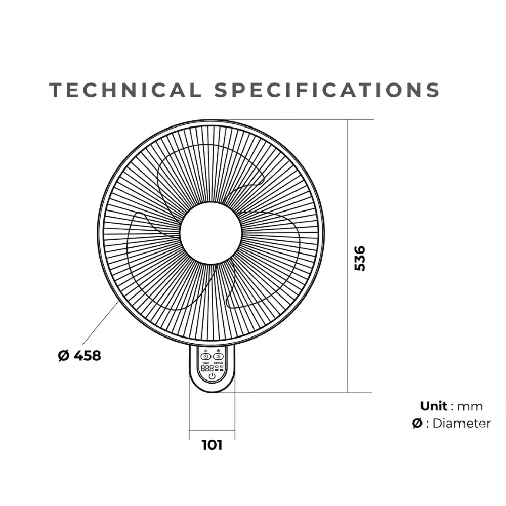 KDK 16" Wall Fan with Remote Control M40MS AEP