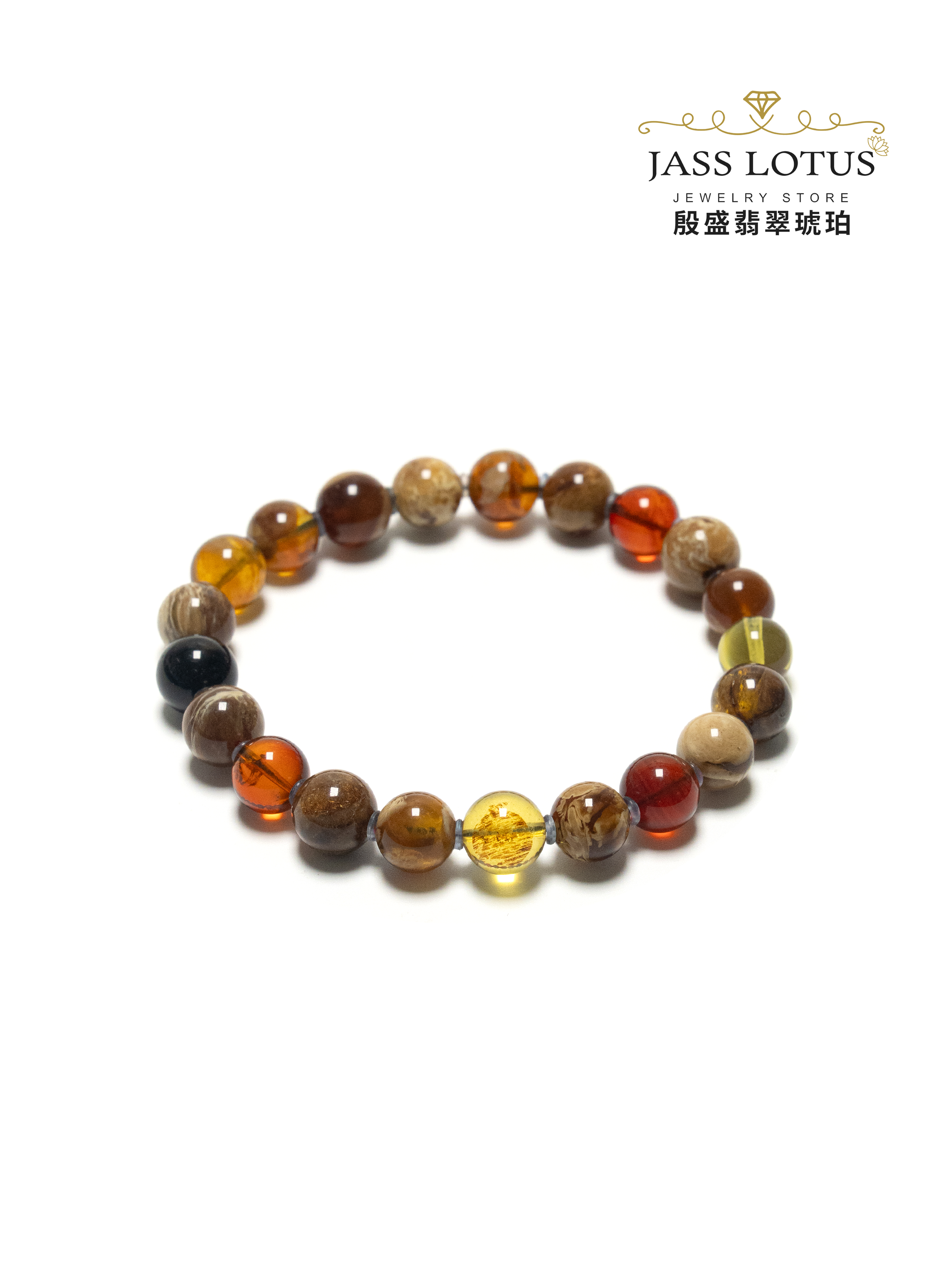 緬甸天然琥珀高質多寶手串