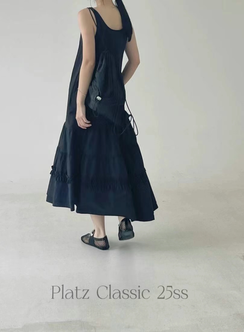 Sleeveless Tiered Maxi Dress ‖ 层次感拼接无袖长洋连身裙 KR02155725