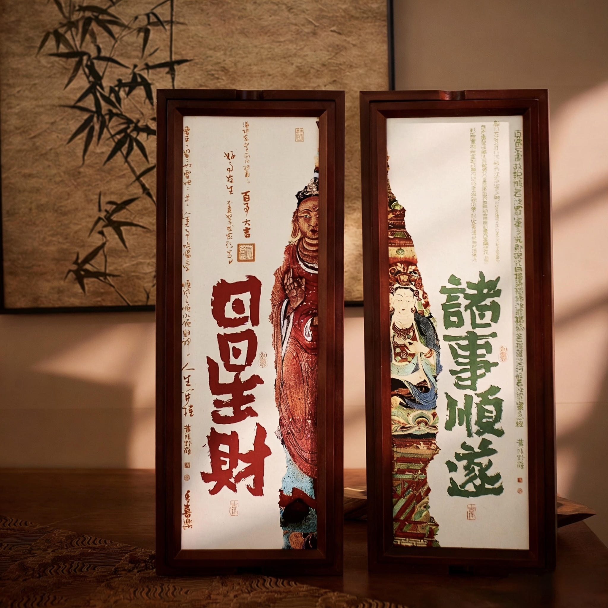 【日日生财·诸事顺遂·万事如意】实用创意相框摆件茶叶礼盒敦煌设计系列国风装饰礼品